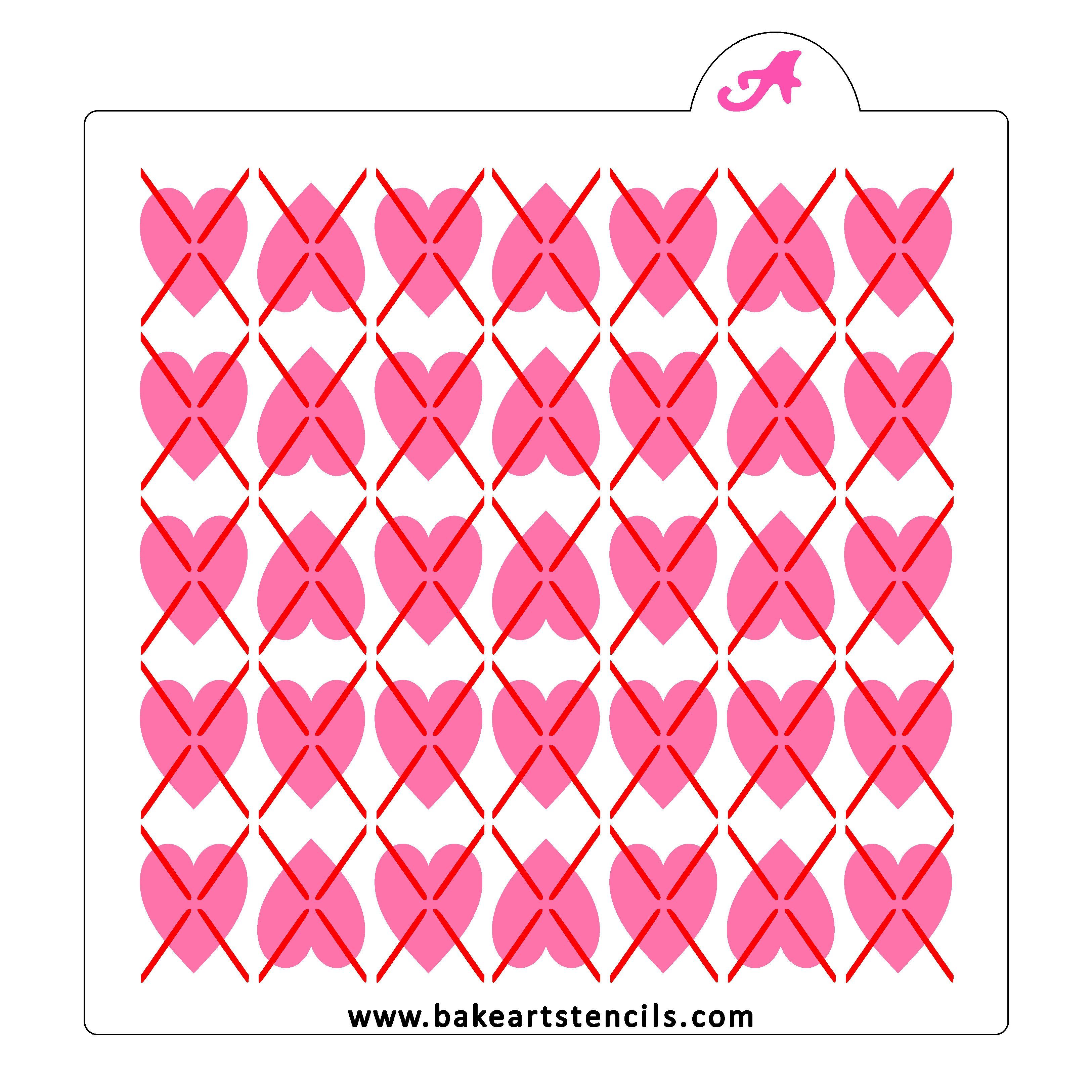 Argyle Hearts Stencil Set
