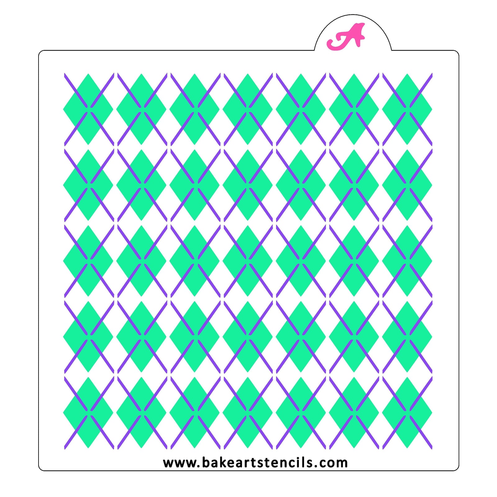 Argyle Pattern Cookie Stencil Set bakeartstencil