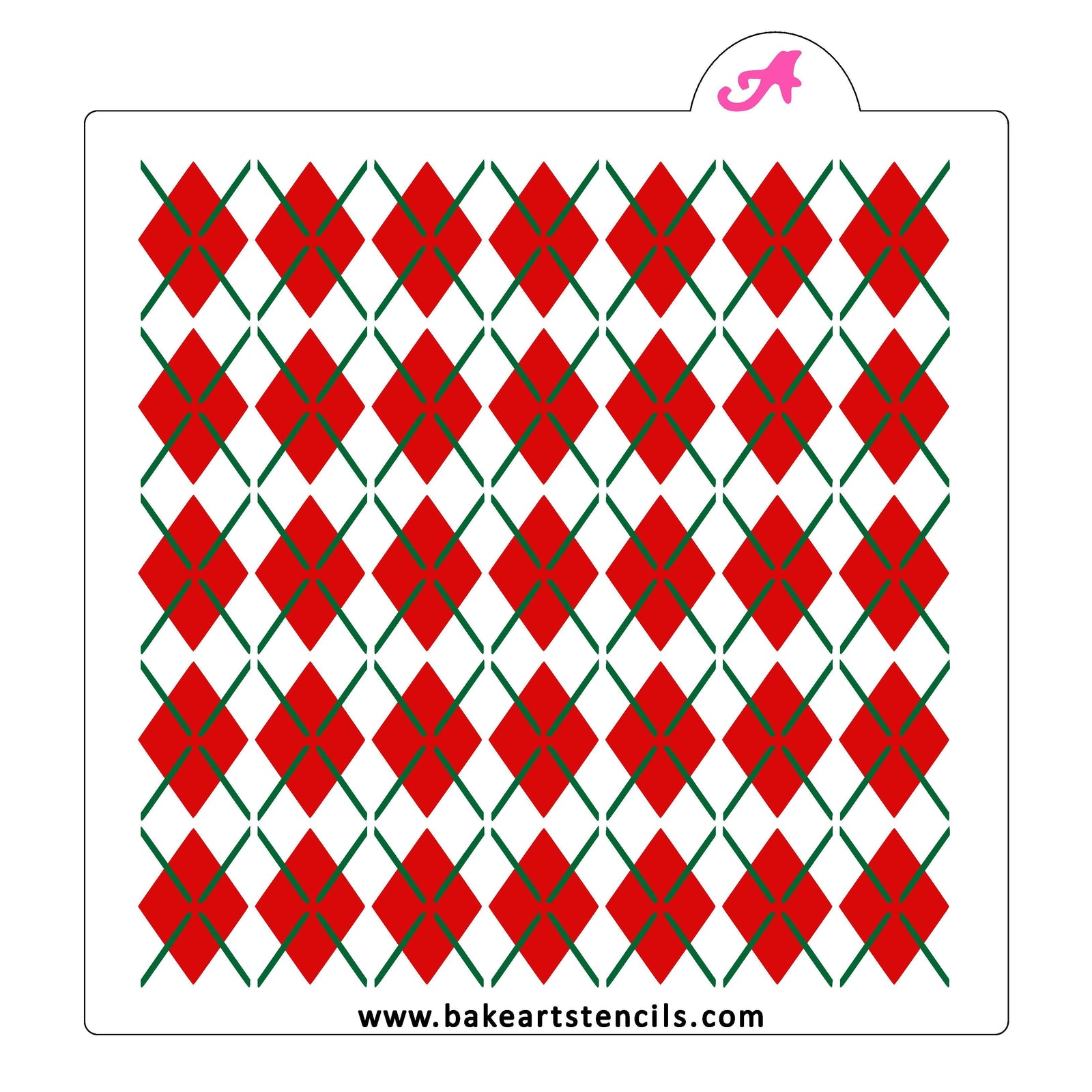 Argyle Pattern Cookie Stencil Set bakeartstencil