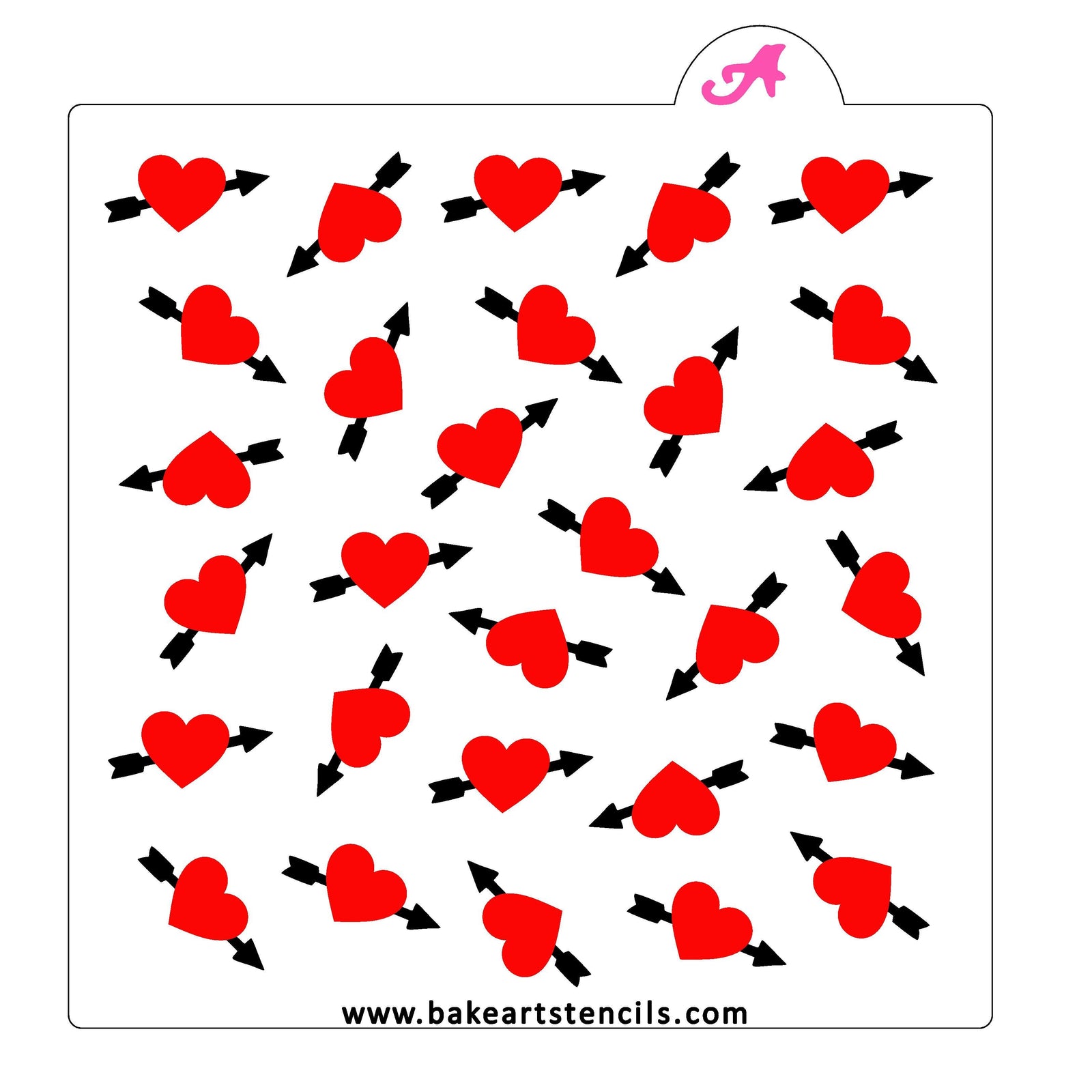 Arrows & Hearts Cookie Stencil Set bakeartstencil
