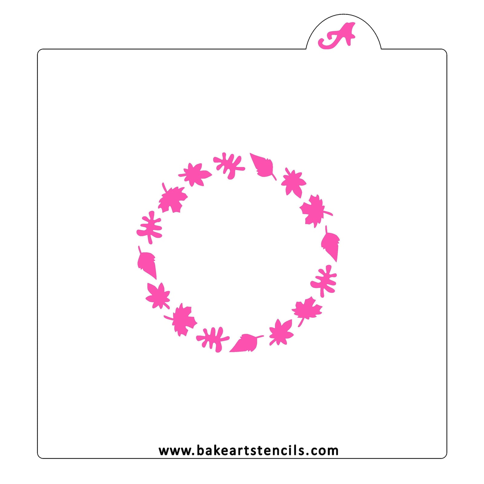 Autumn Leaf Border Cookie Stencil bakeartstencil