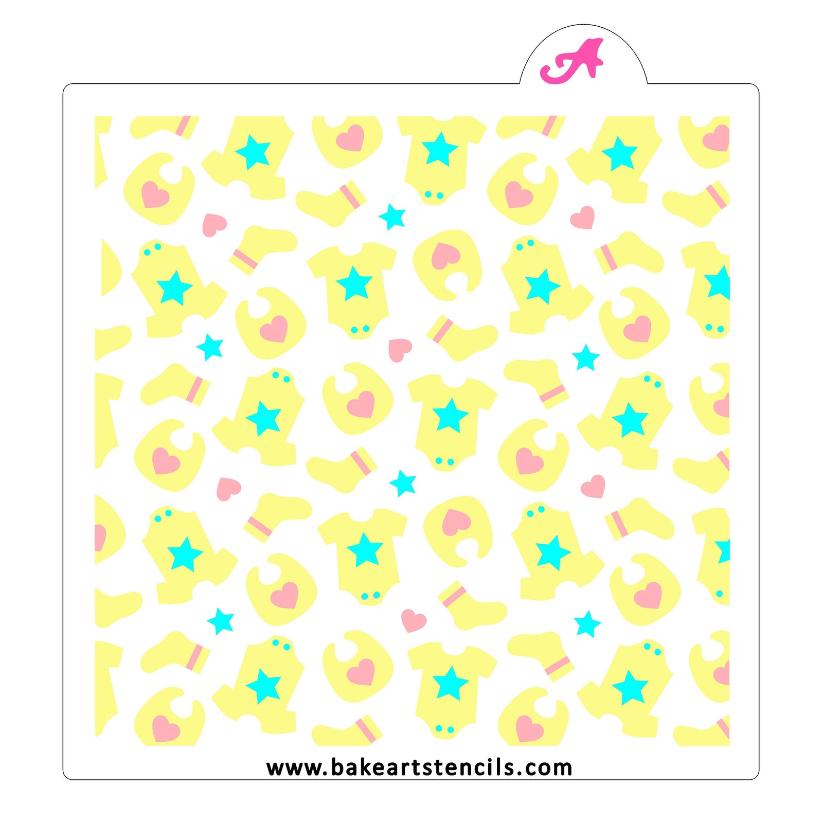 Baby Clothes Pattern Stencil Set bakeartstencil