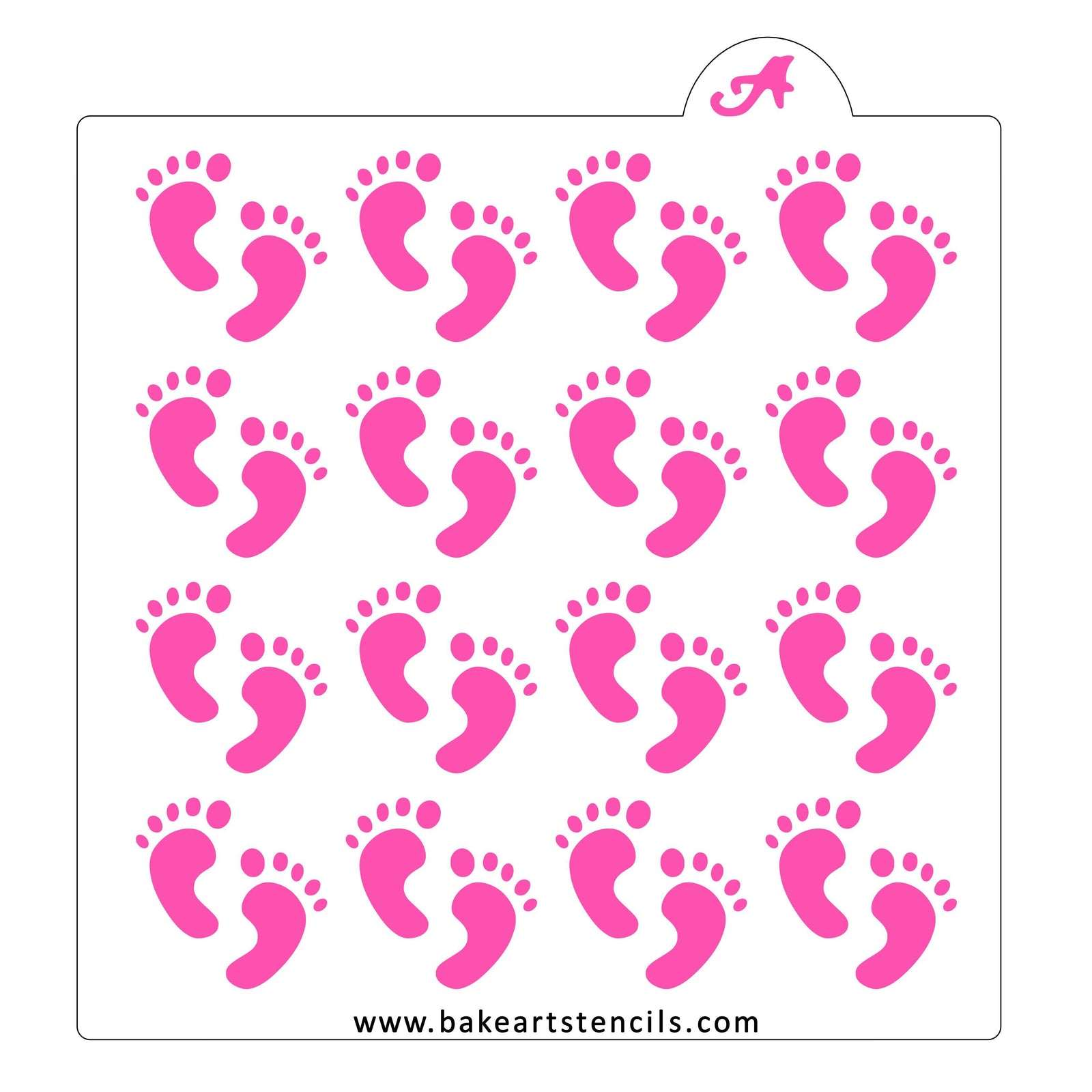 Baby Feet Pattern Stencil bakeartstencil