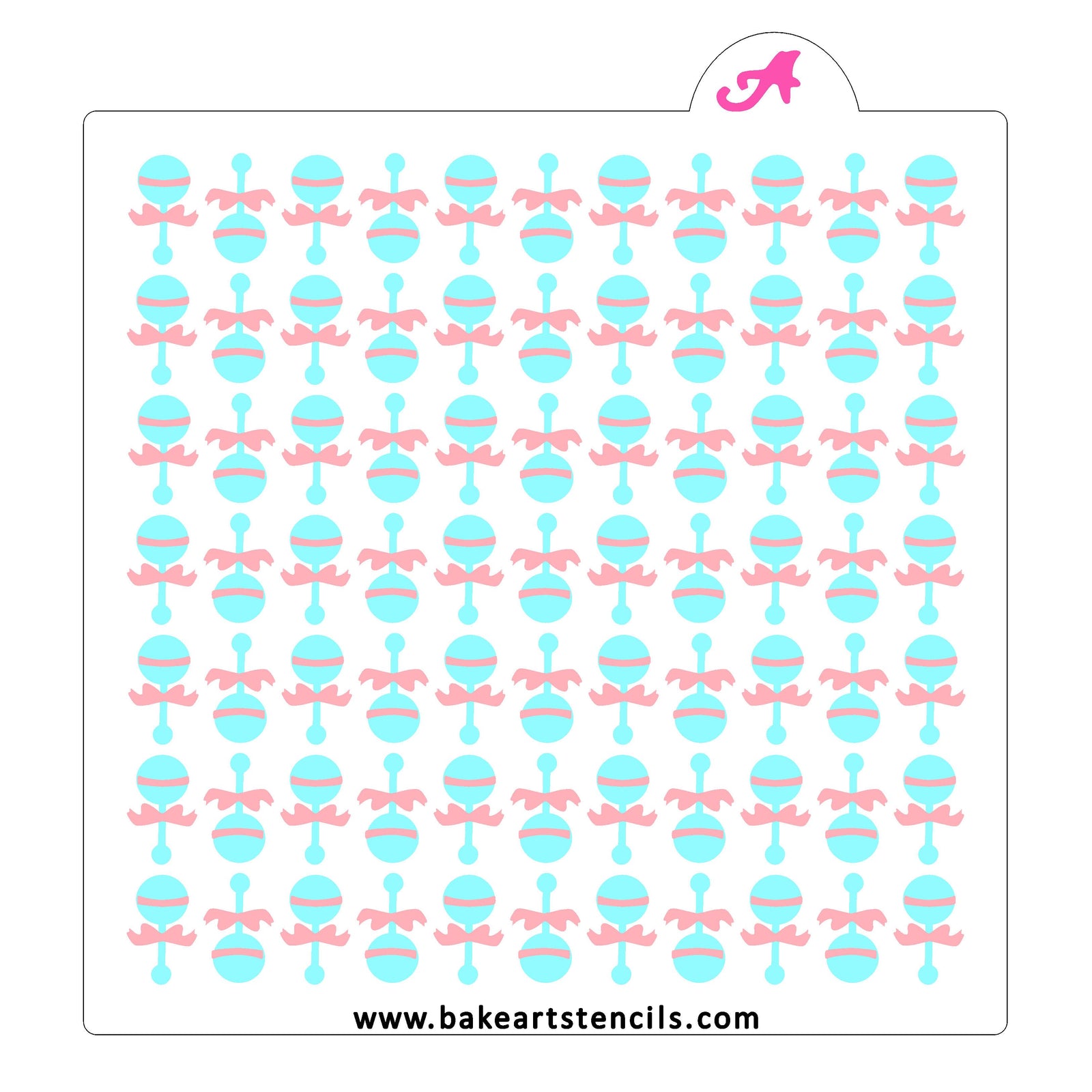 Baby Rattles Pattern Stencil Set bakeartstencil