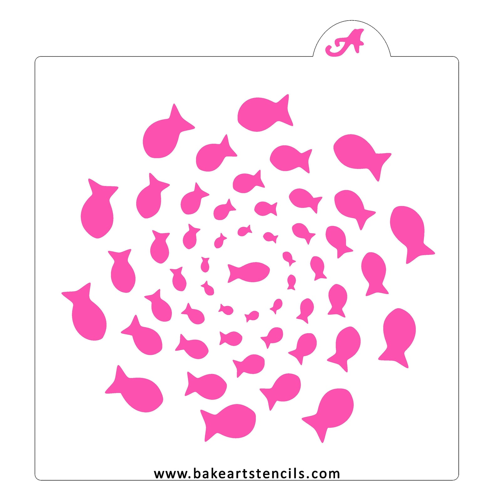 Bait Ball Fish Cookie Stencil bakeartstencil