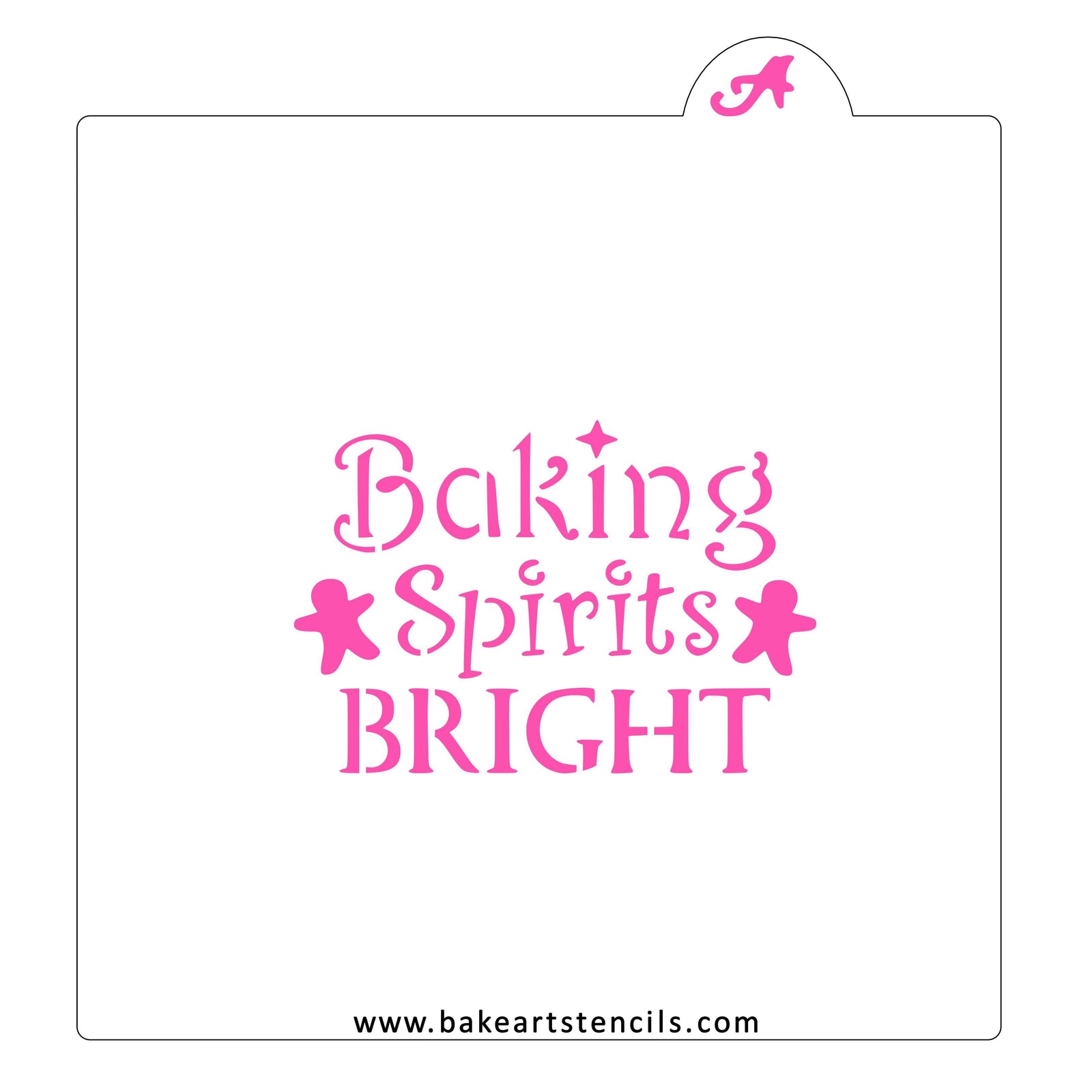 Baking Spirits Bright Cookie Stencil bakeartstencil