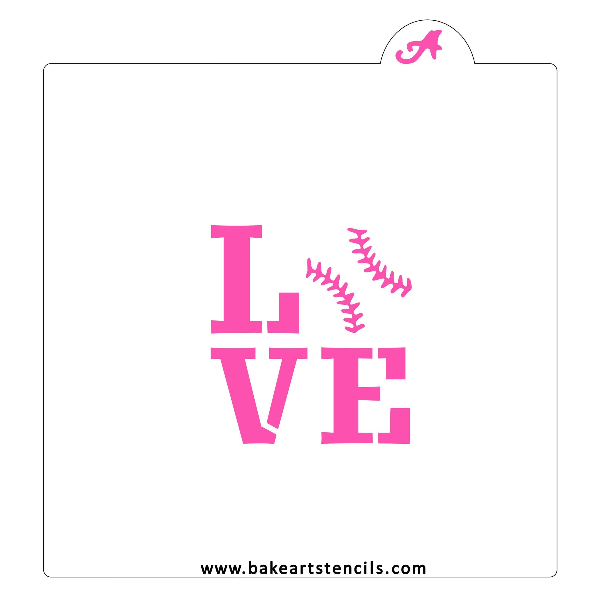 Baseball Love Cookie Stencil bakeartstencil
