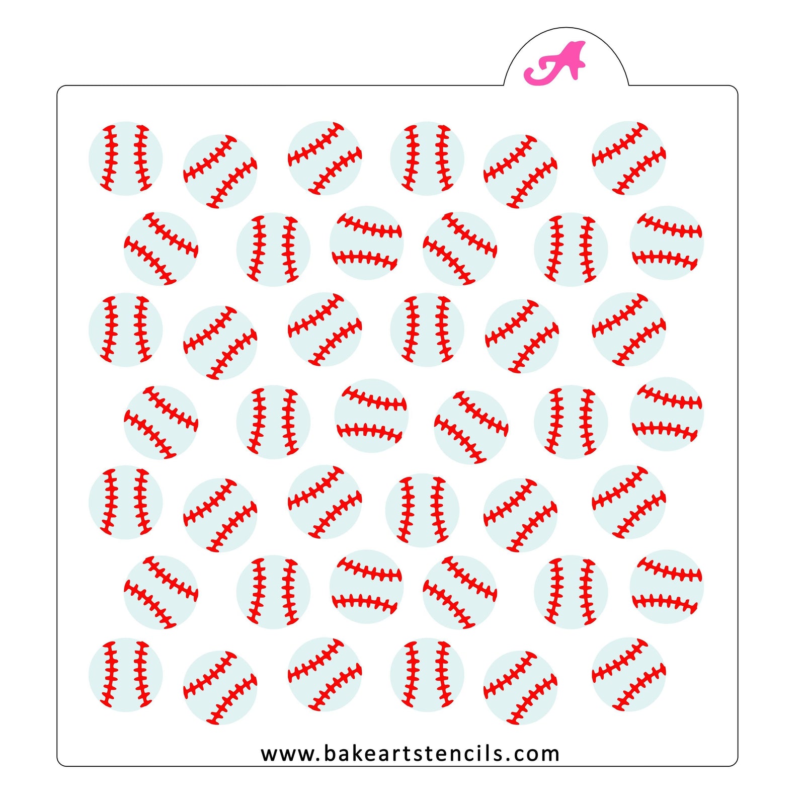 Baseballs Pattern Cookie Stencil Set bakeartstencil