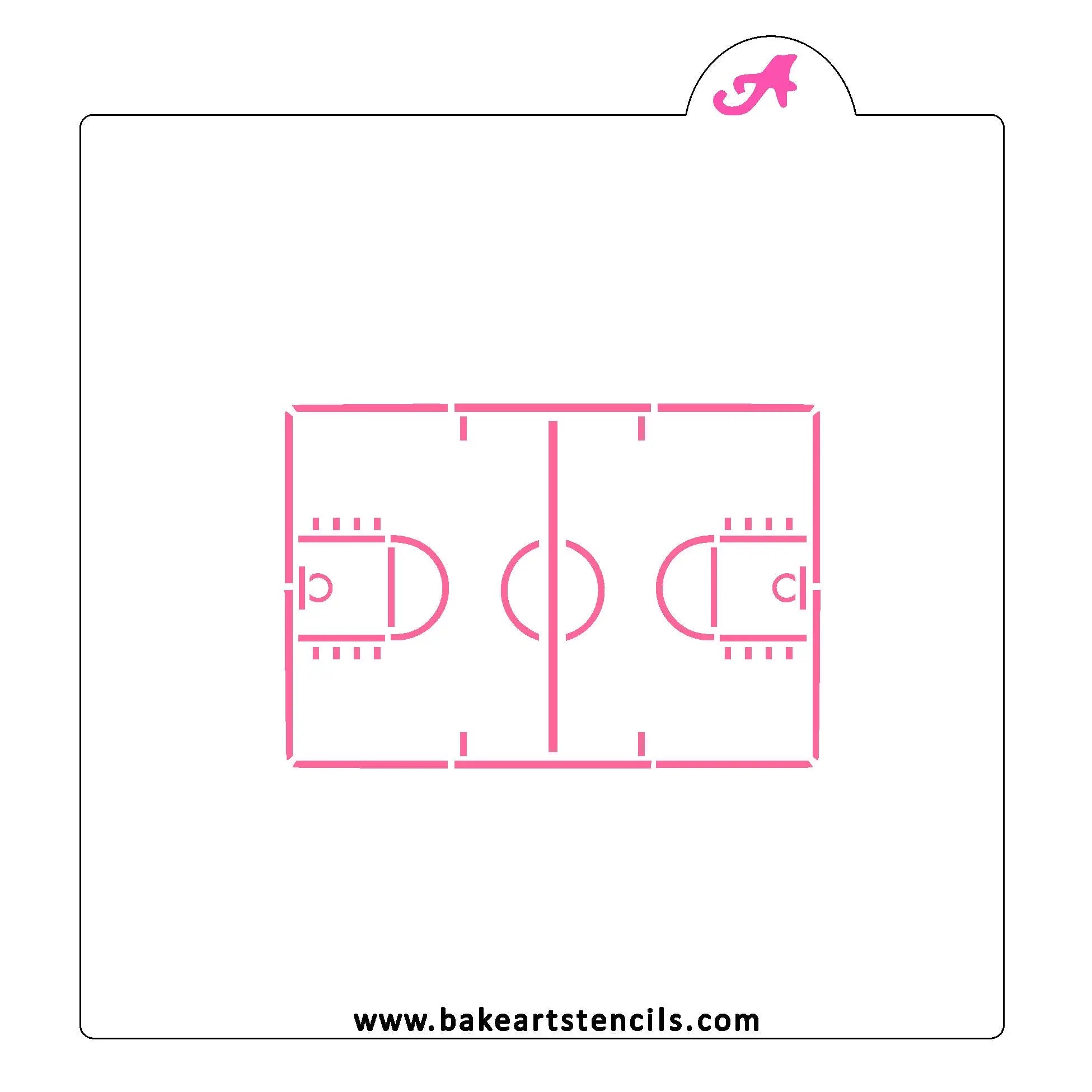 Basketball Court Stencil bakeartstencils Basketball Court Stencil bakeartstencils
