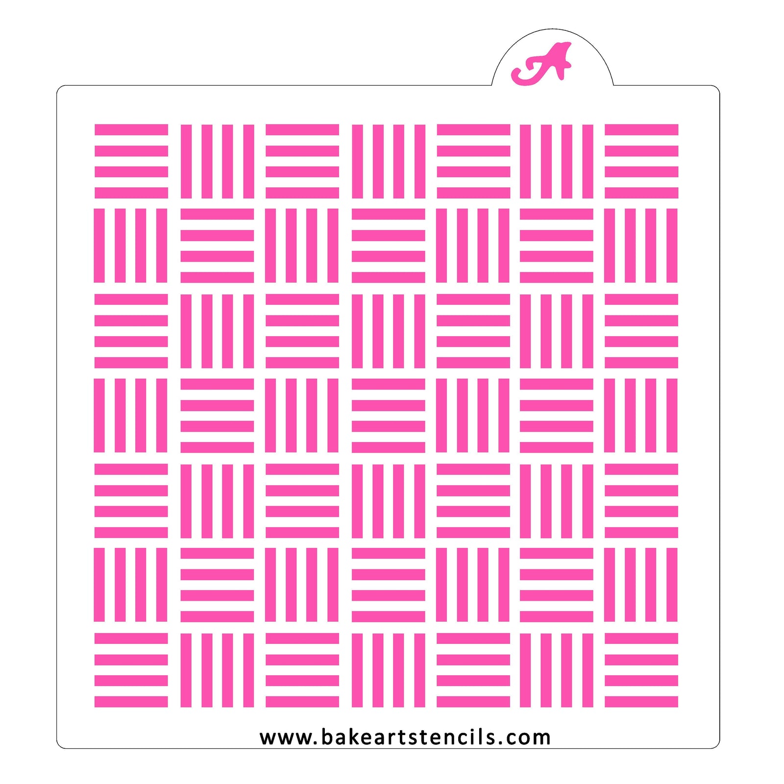 Basketweave Pattern Cookie Stencil bakeartstencil