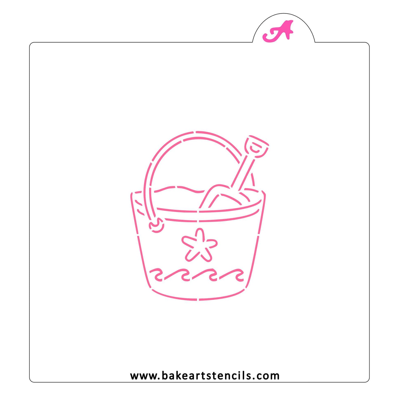 Beach Bucket PYO Stencil bakeartstencil