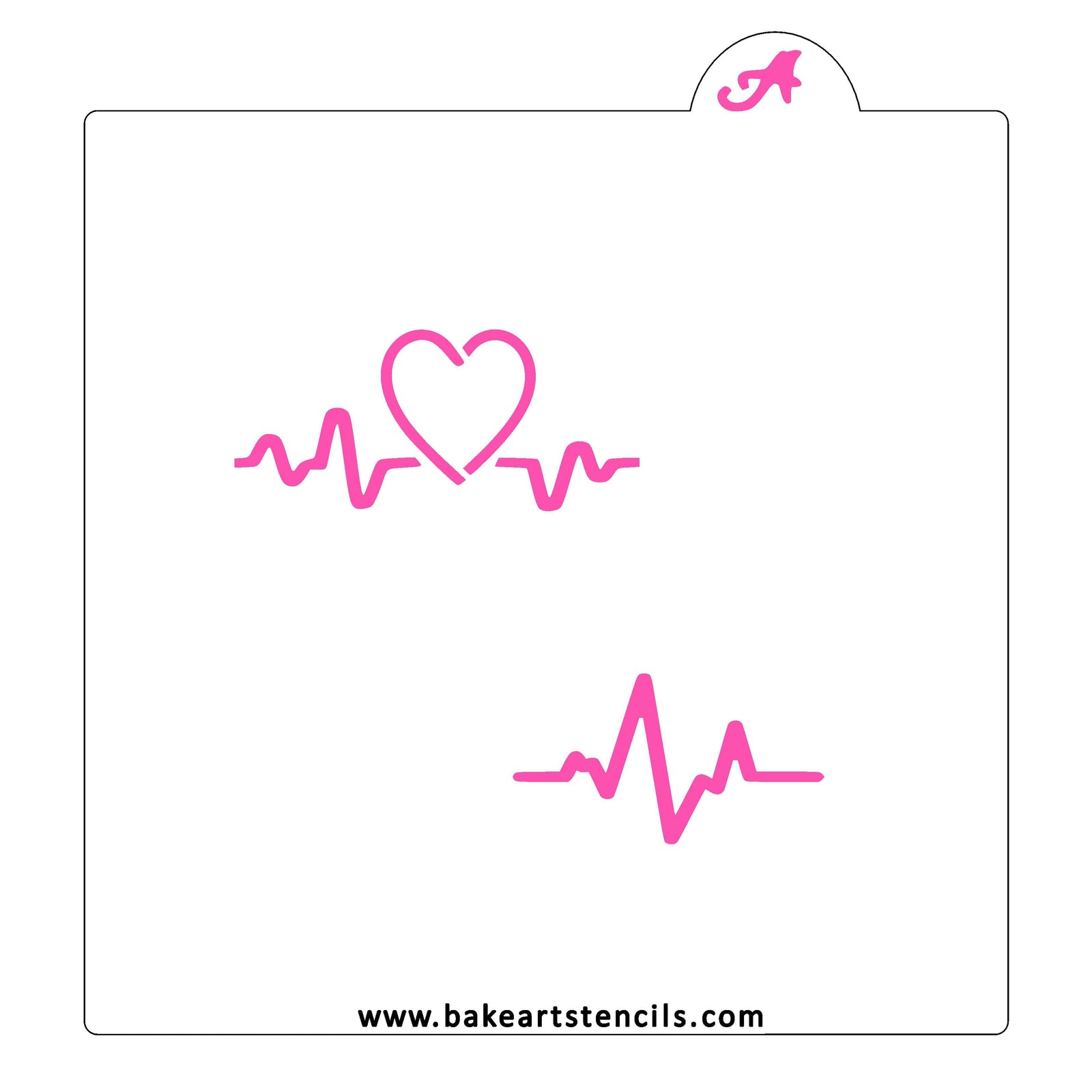 Beating Heart Cookie Stencil bakeartstencil