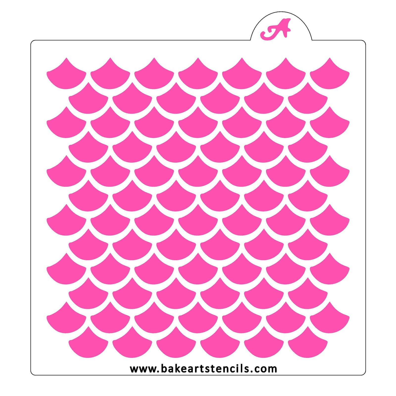 Big Fish Scales Pattern Stencil bakeartstencil