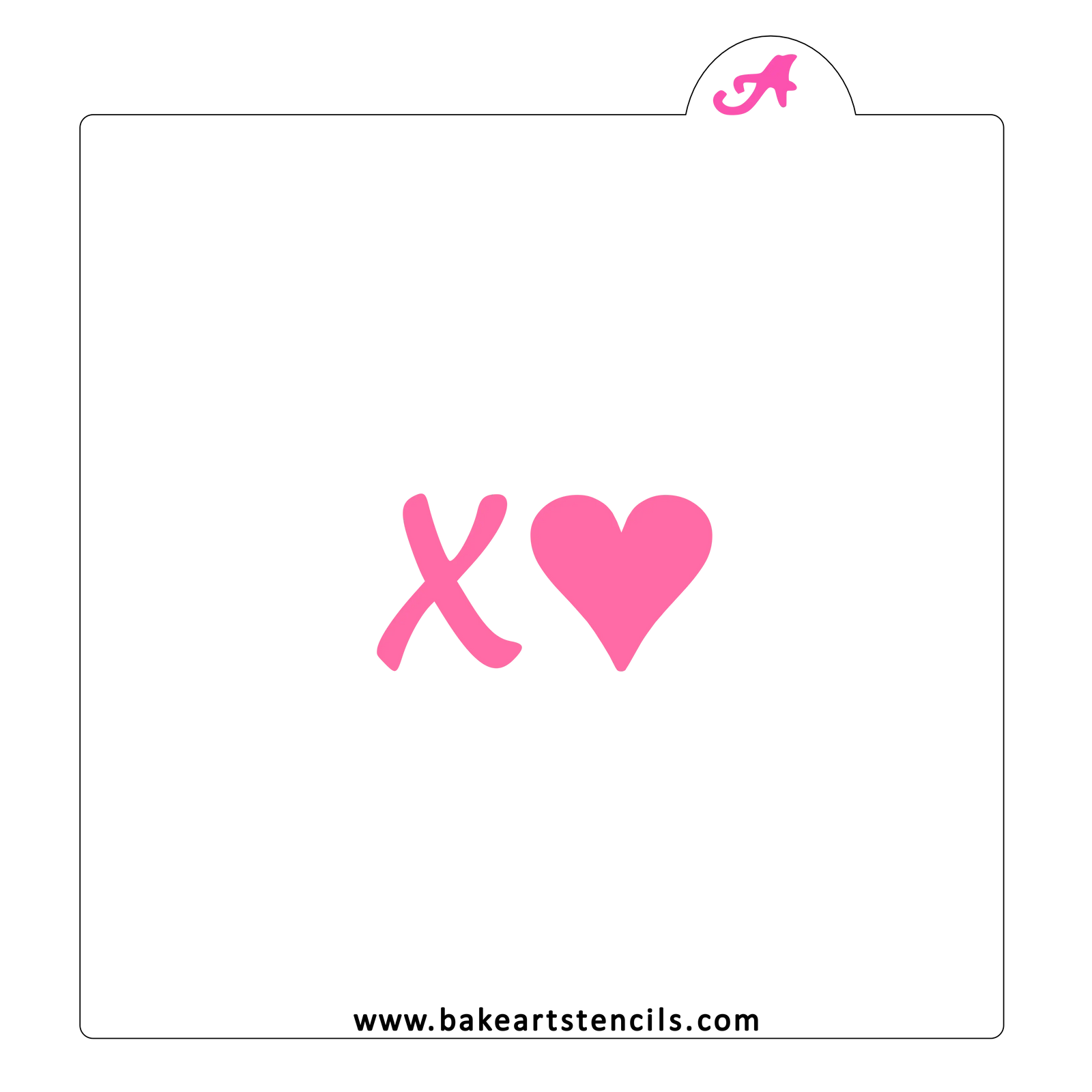 Big Hug and Heart Cookie Stencil bakeartstencil