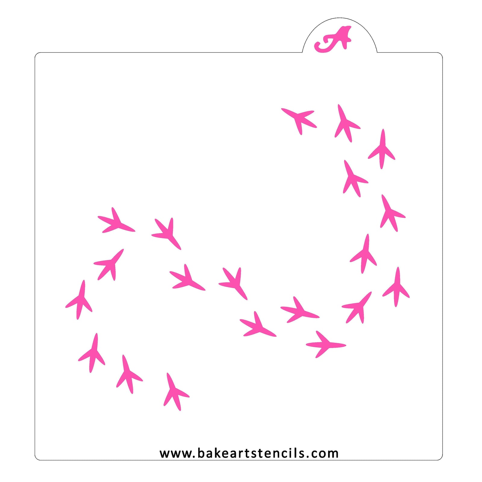 Bird Footprints Pattern Stencil bakeartstencil