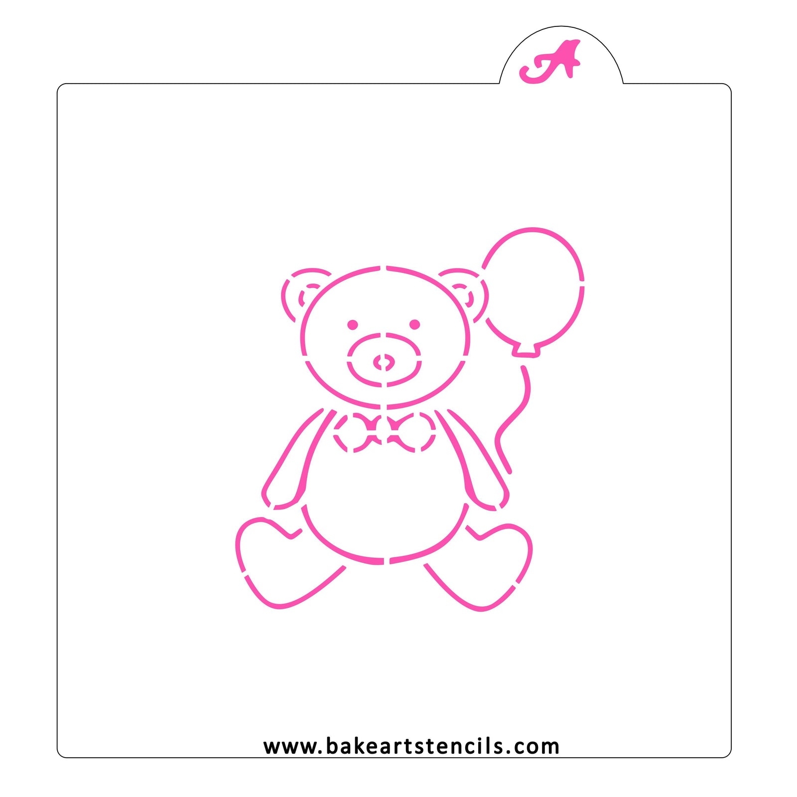 Birthday Bear PYO Cookie Stencil bakeartstencil