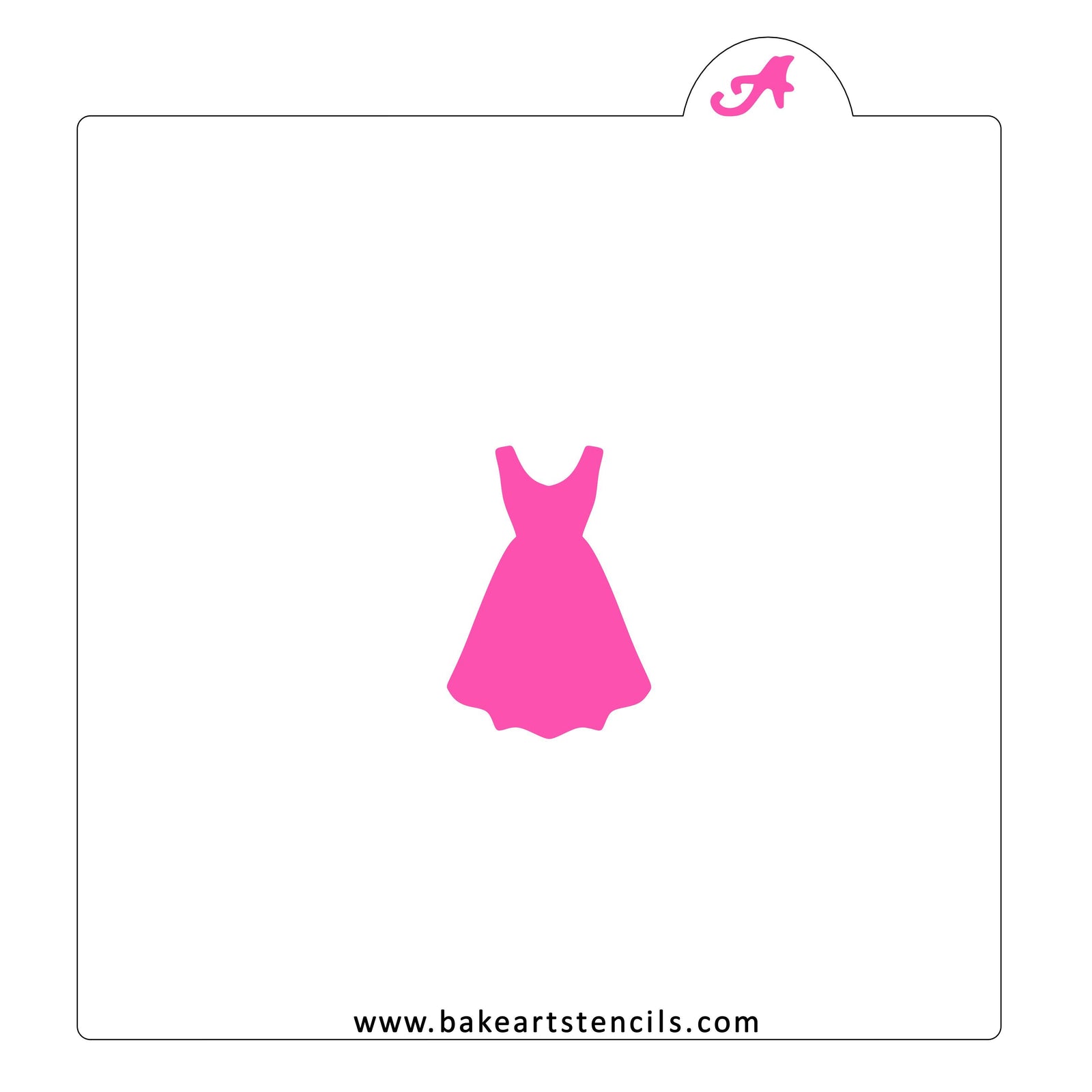 Black Dress Cookie Stencil bakeartstencil