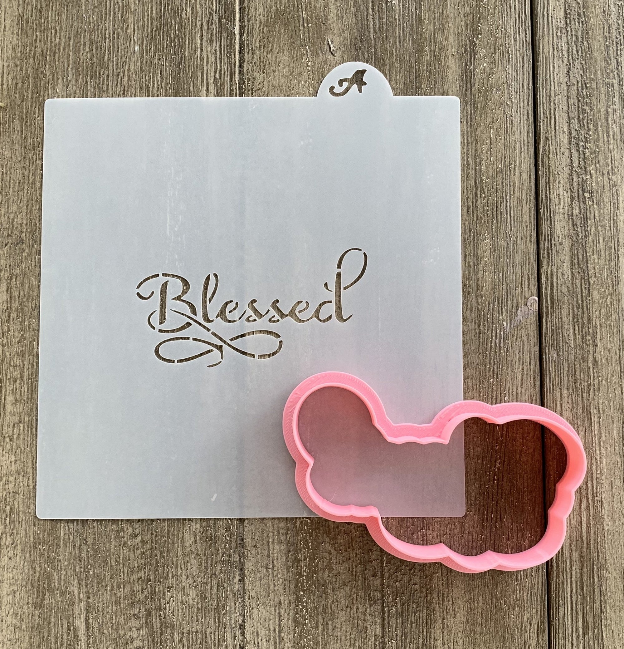 Blessed Cookie Stencil with matching Cookie Cutter 