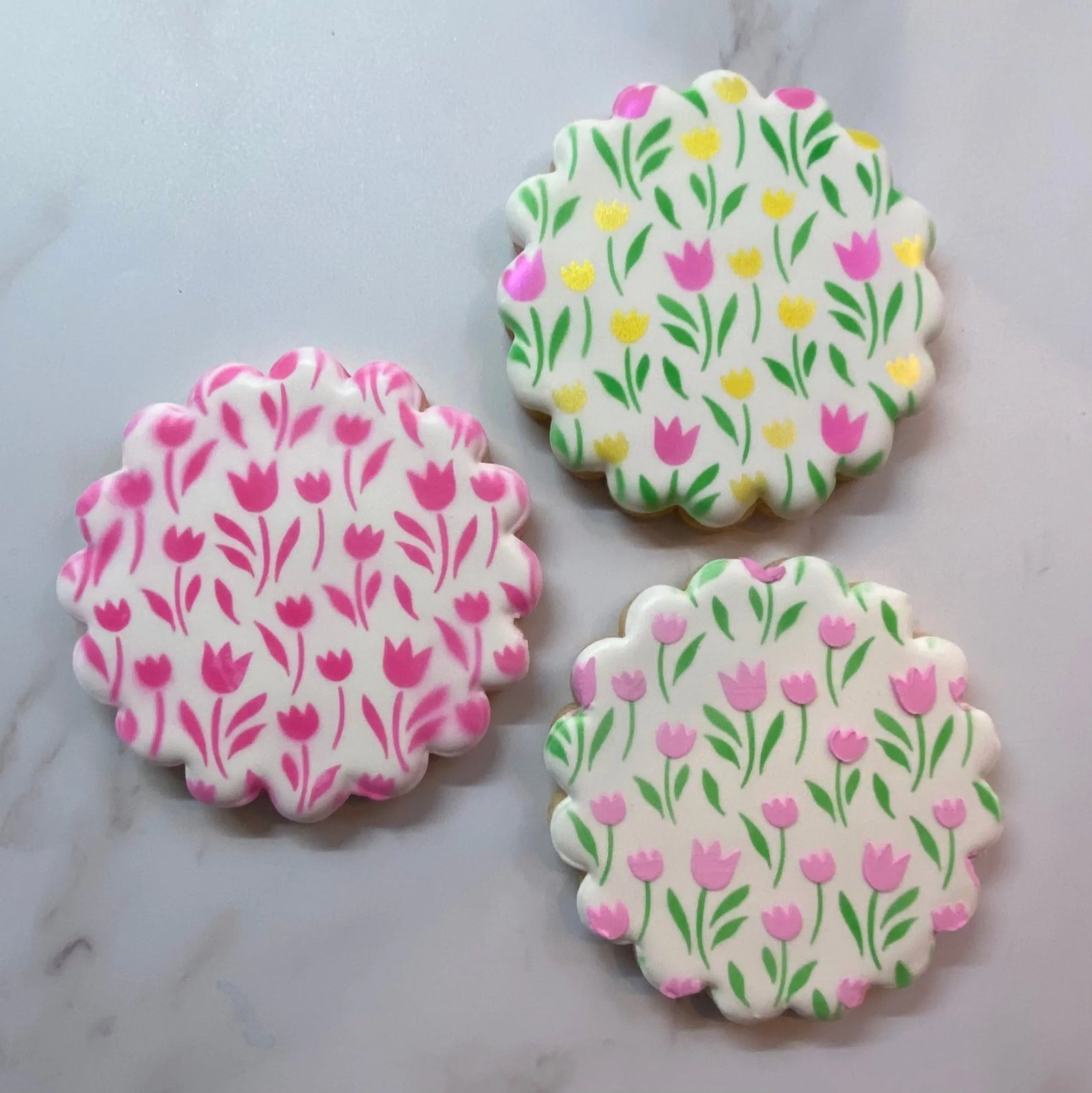 Blooming Tulips Cookie Stencil bakeartstencils