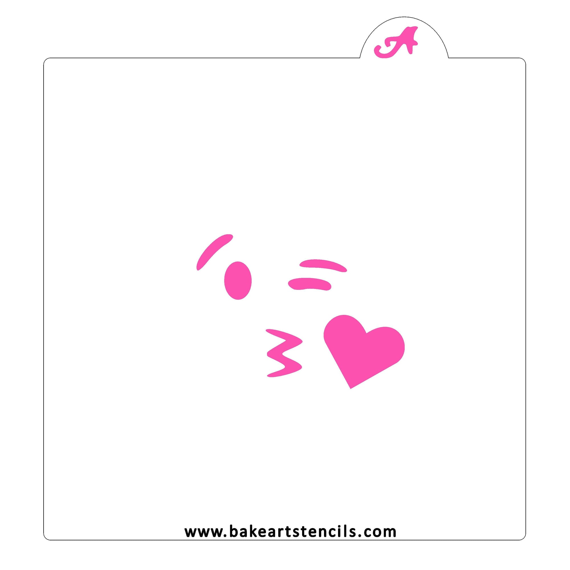 Blowing Kiss Emoji Stencil bakeartstencil