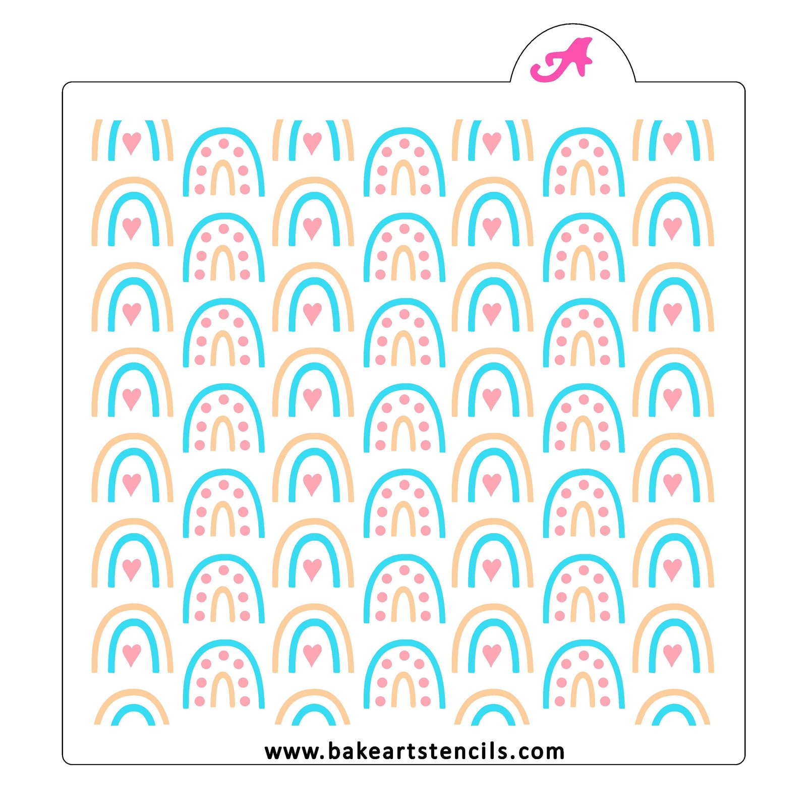 Boho Rainbows Pattern Stencil Set bakeartstencil