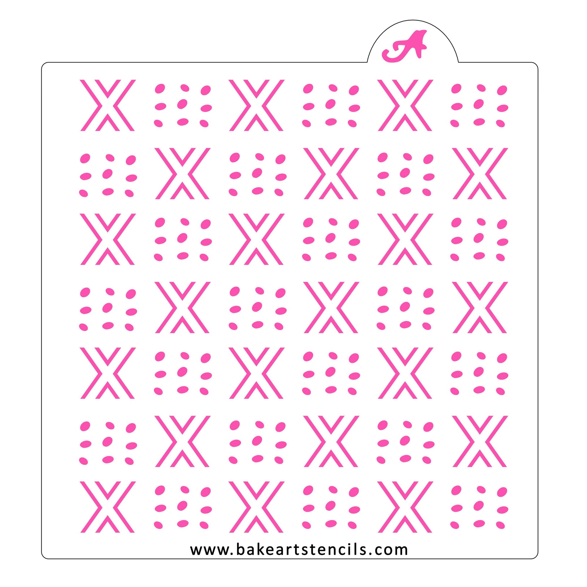 Boho X and Dots Pattern Stencil bakeartstencil