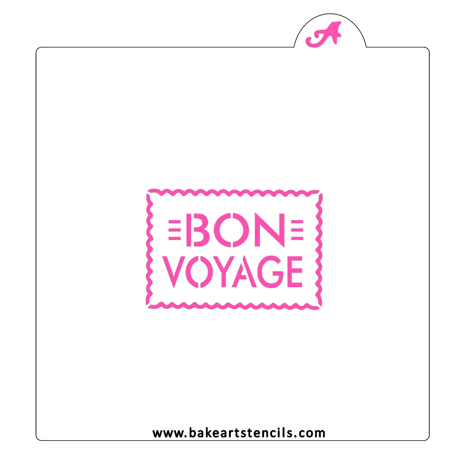 Bon Voyage Cookie Stencil bakeartstencil