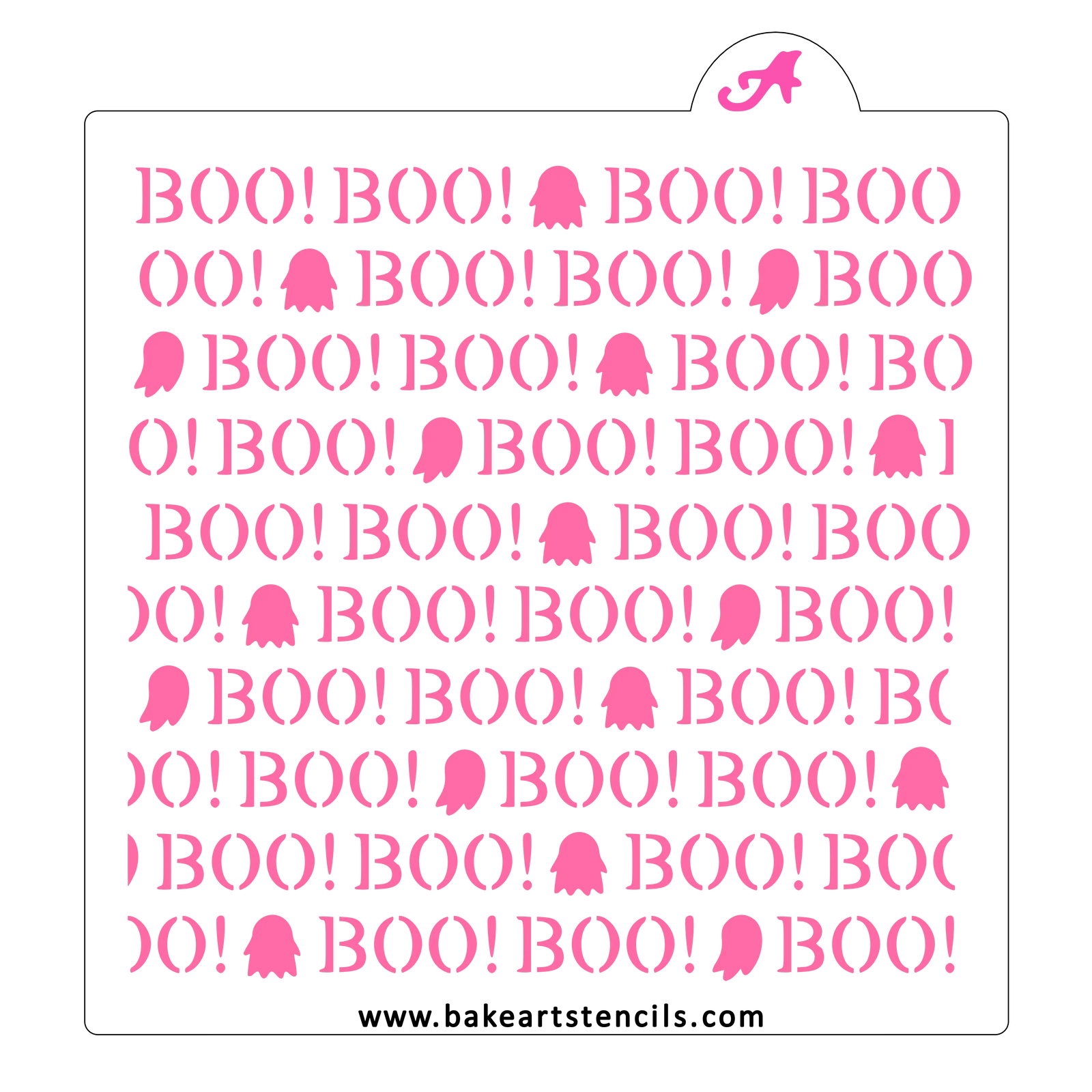 Boo Ghosts Pattern Cookie Stencil bakeartstencil