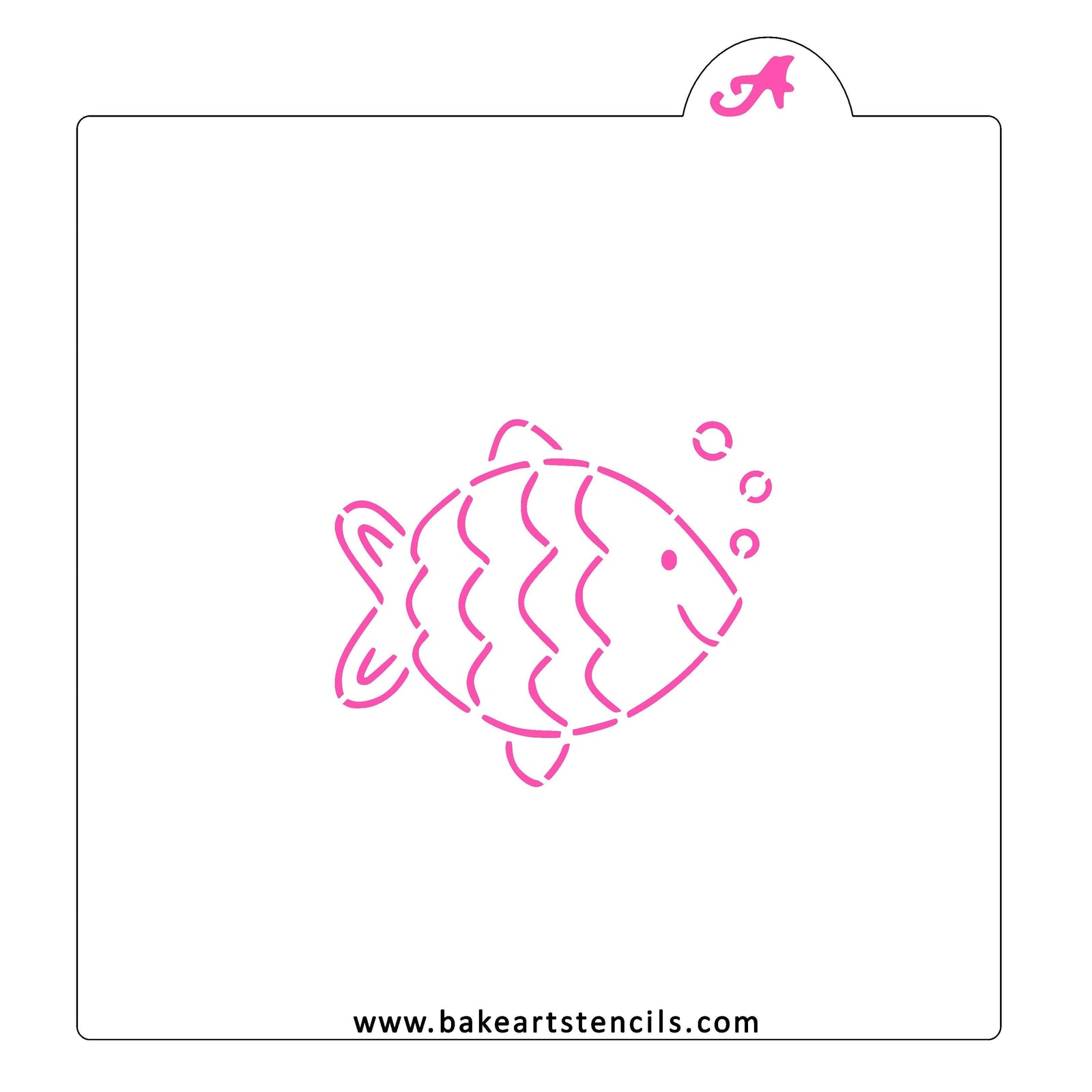 Bubbly Fish PYO Stencil bakeartstencil