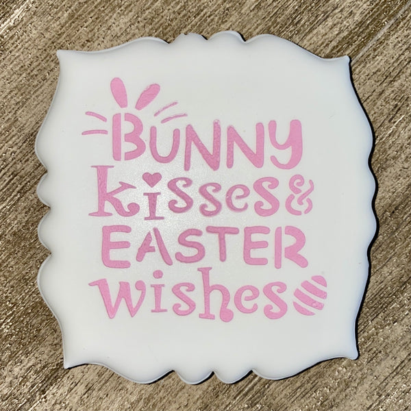 Bunny Kisses Easter Wishes Stencil - bakeartstencils