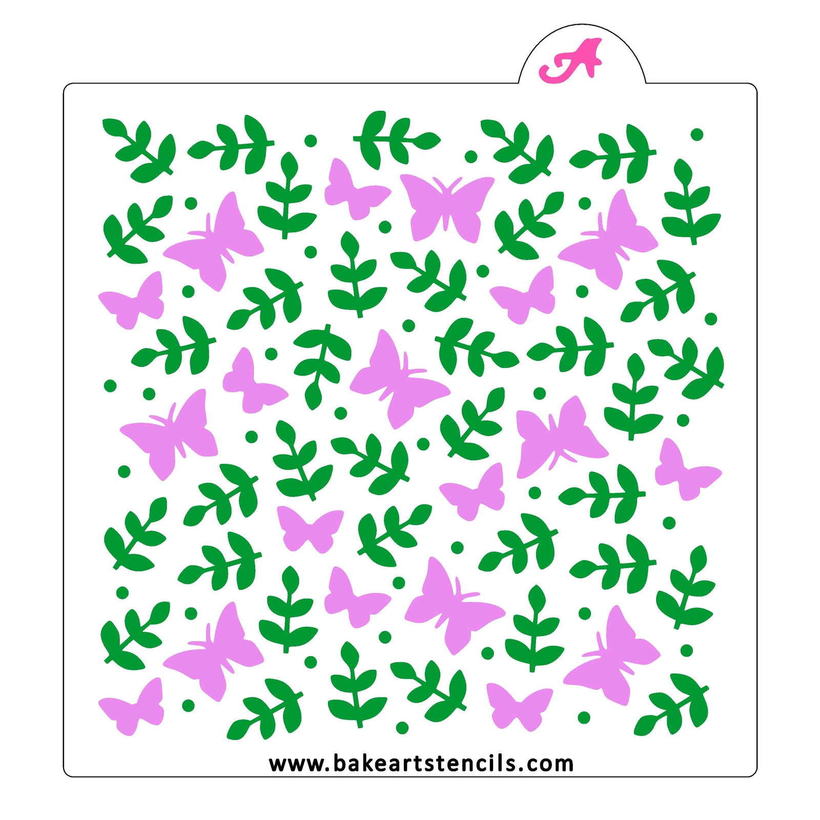 Butterfly Garden Pattern Stencil bakeartstencil