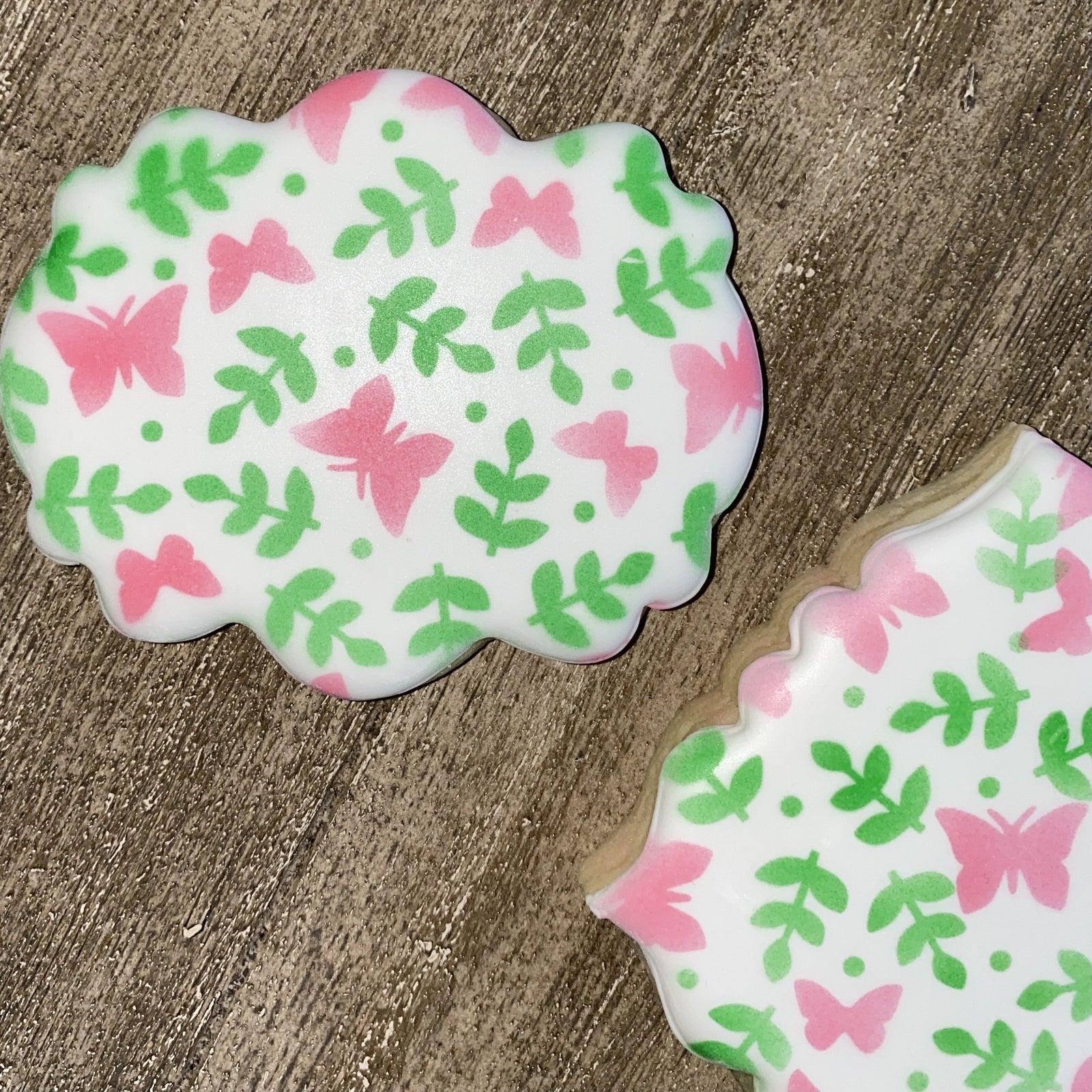 Butterfly Garden Pattern Stencil bakeartstencil
