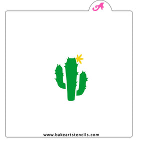 Cactus Bloom Cookie Stencil bakeartstencil
