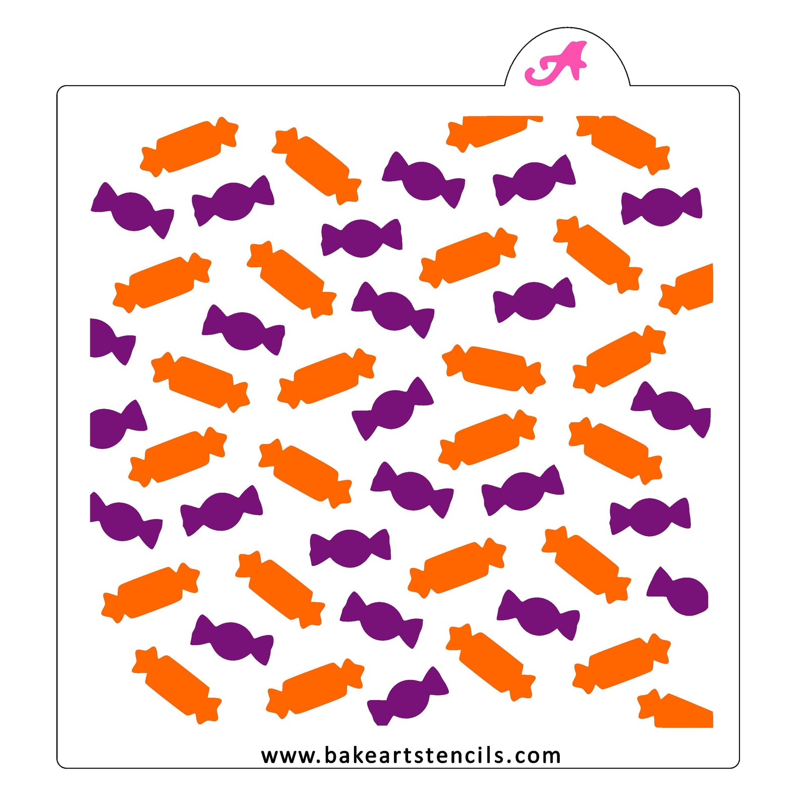 Candy Pattern Stencil bakeartstencil
