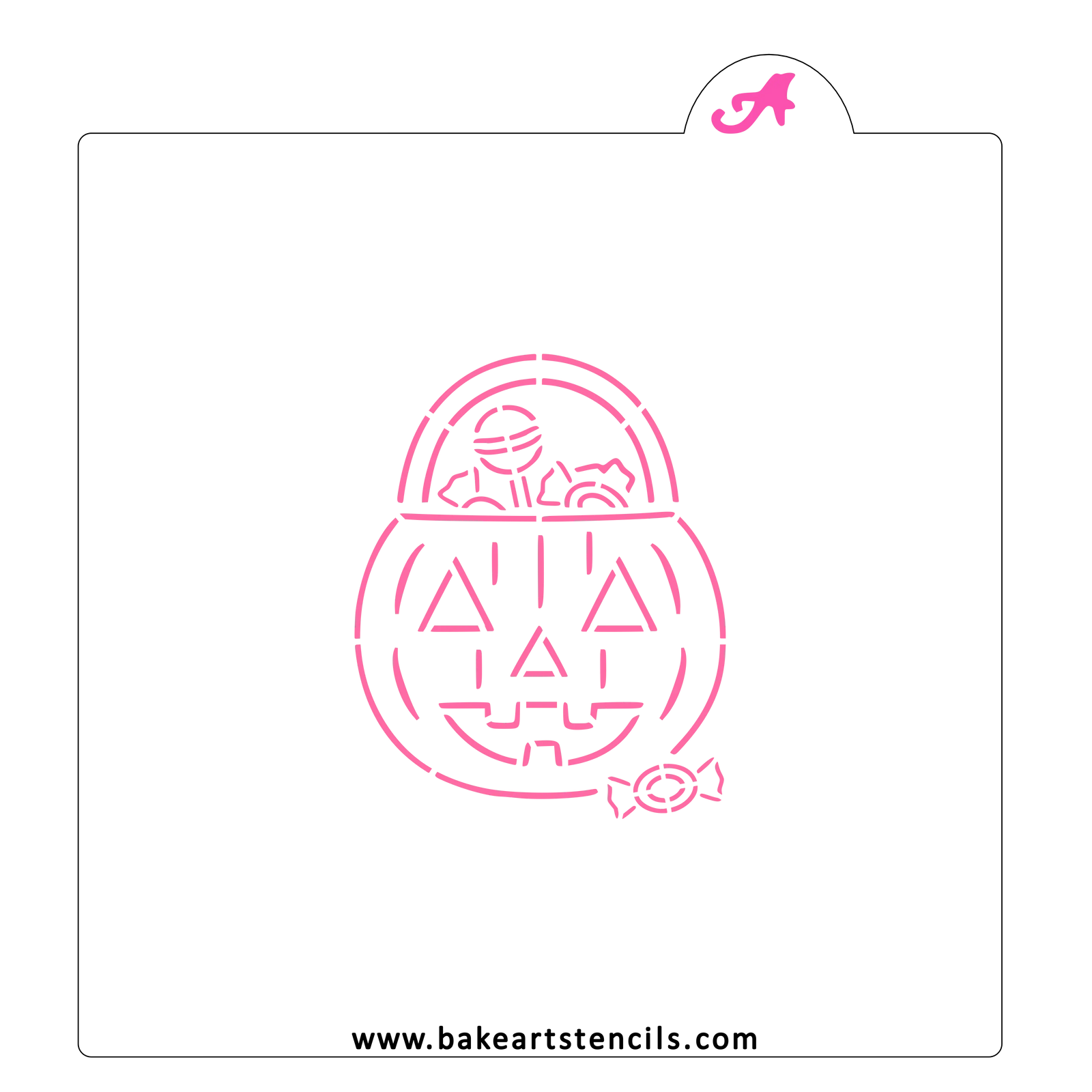 Candy Pumpkin PYO Cookie Stencil bakeartstencil