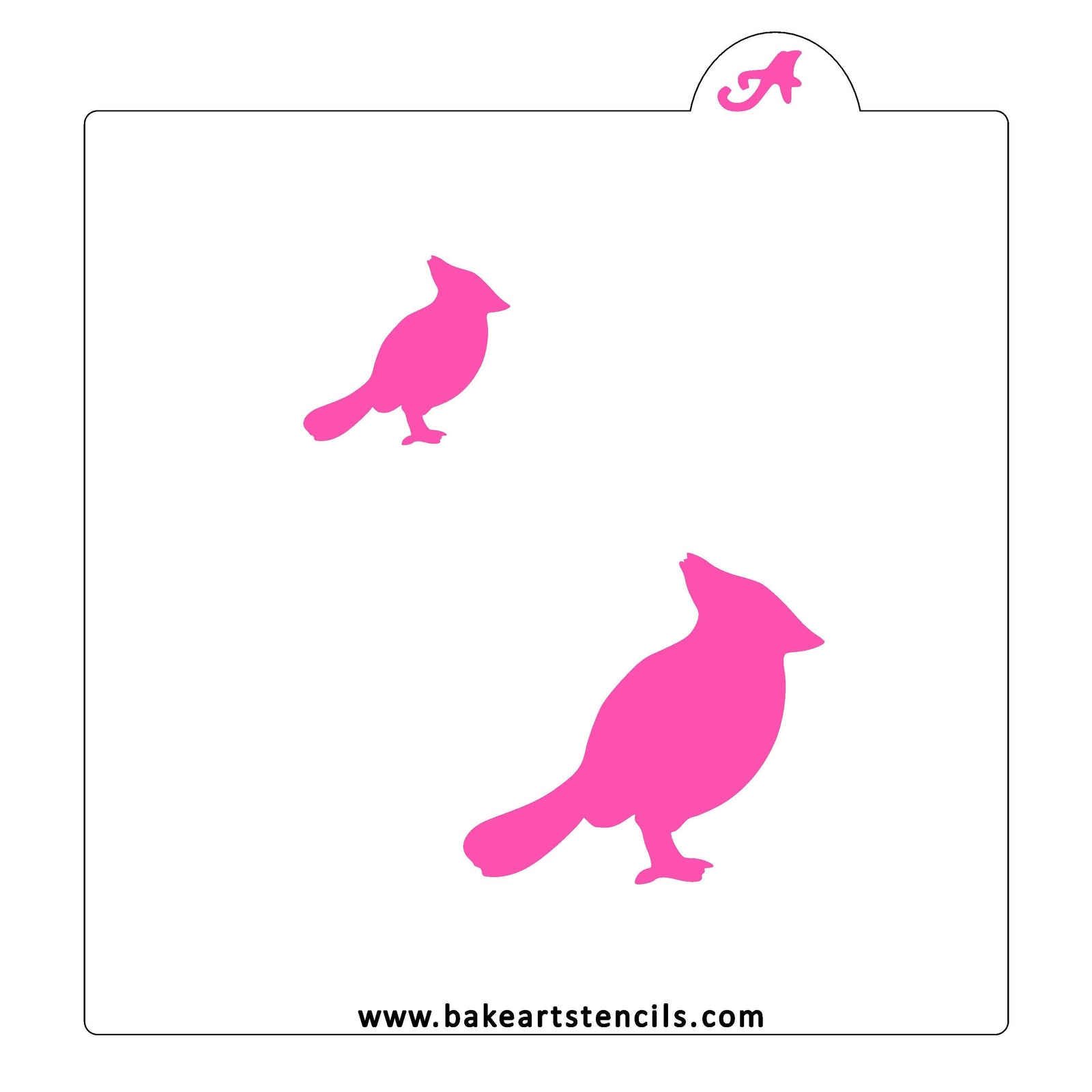 Cardinal Bird Cookie Stencil bakeartstencil