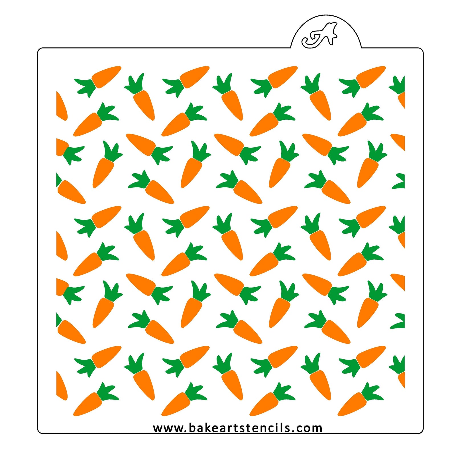 Carrot Pattern Cookie Stencil SET bakeartstencil