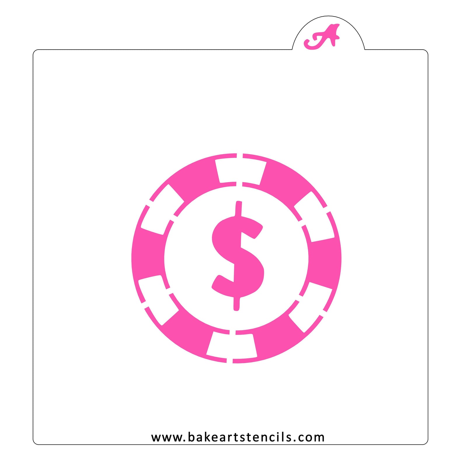 Casino Chip Cookie Stencil bakeartstencil