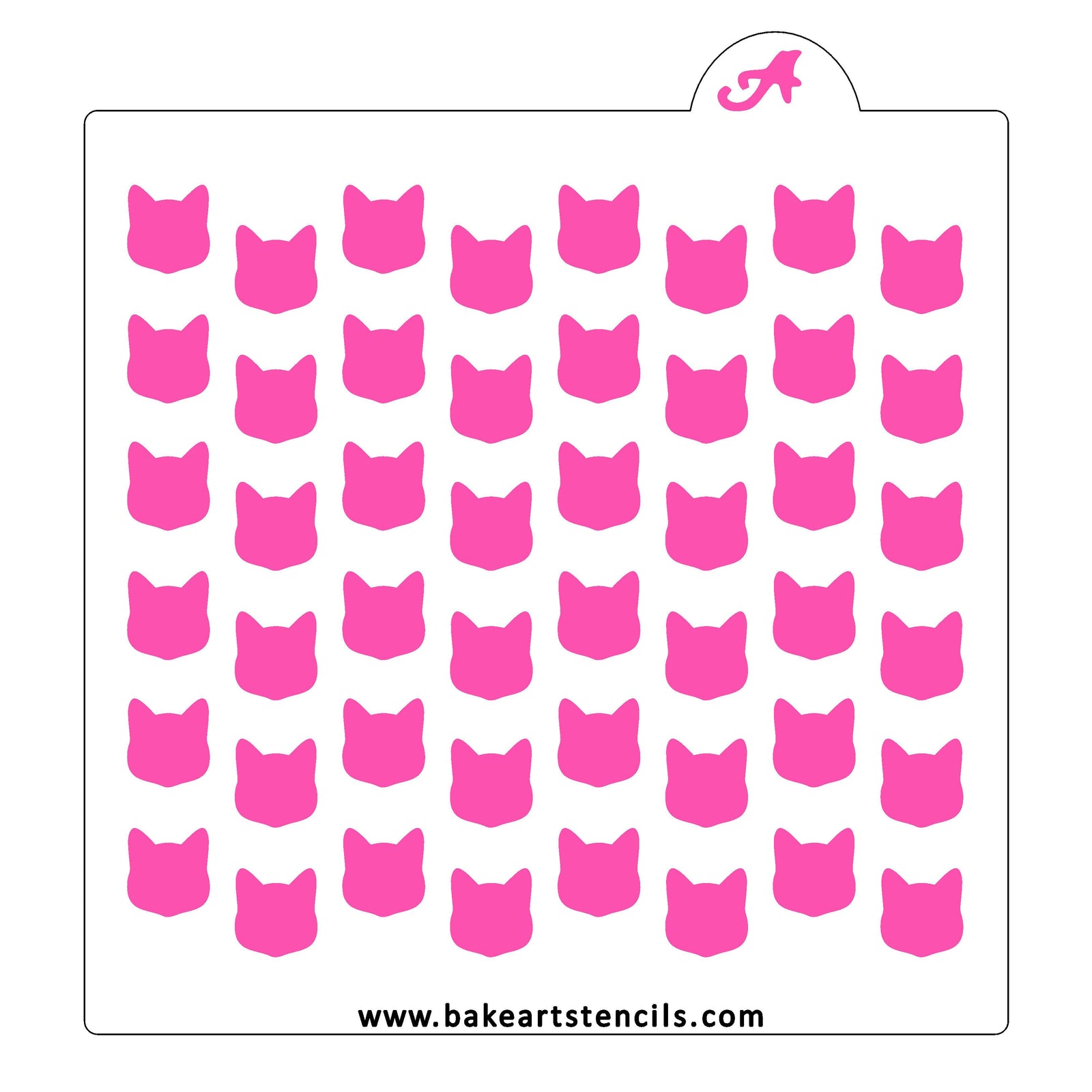 Cat Face Pattern Stencil bakeartstencil