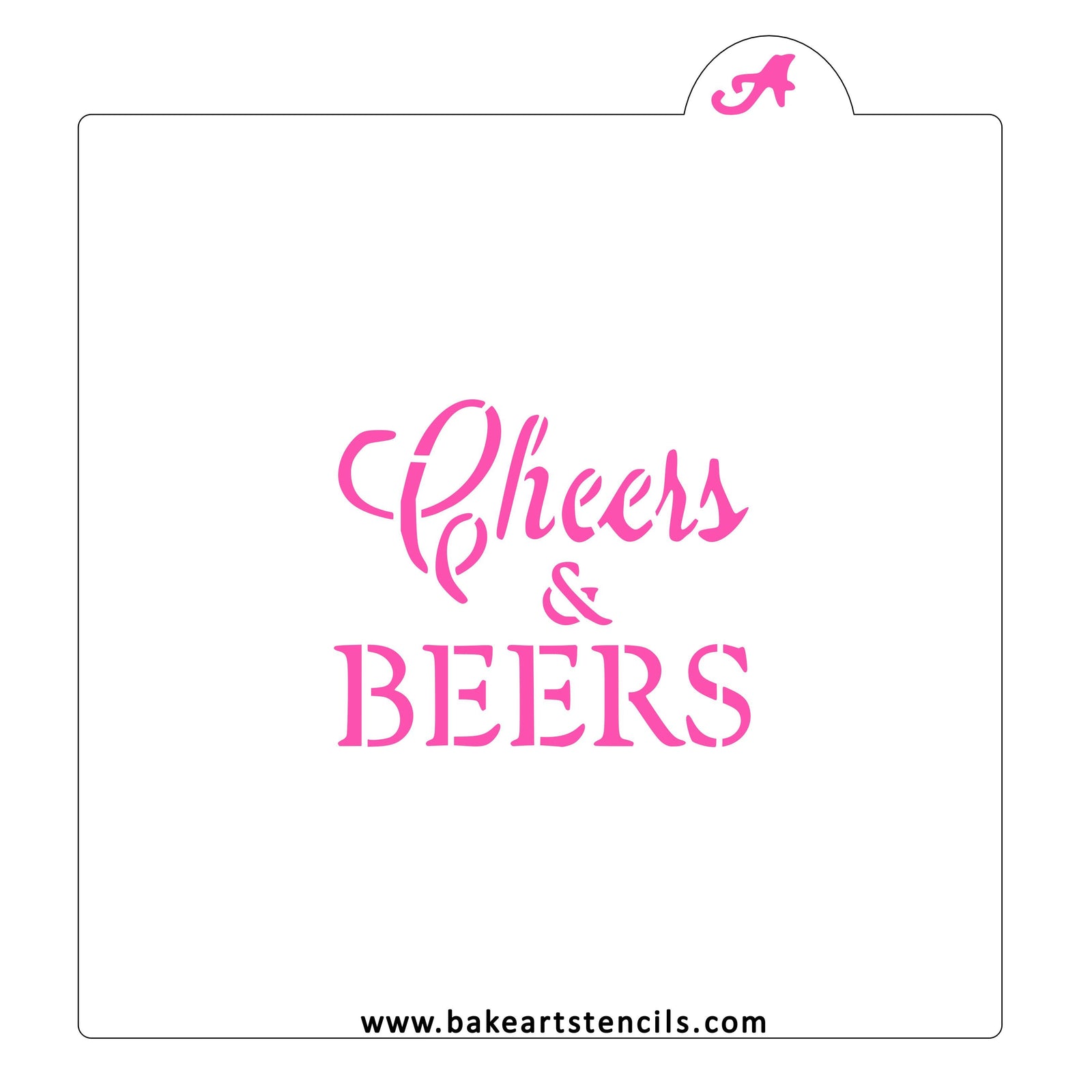 Cheers & Beers Cookie Stencil bakeartstencil
