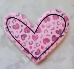 Cheetah Hearts Cookie Stencil Set bakeartstencil