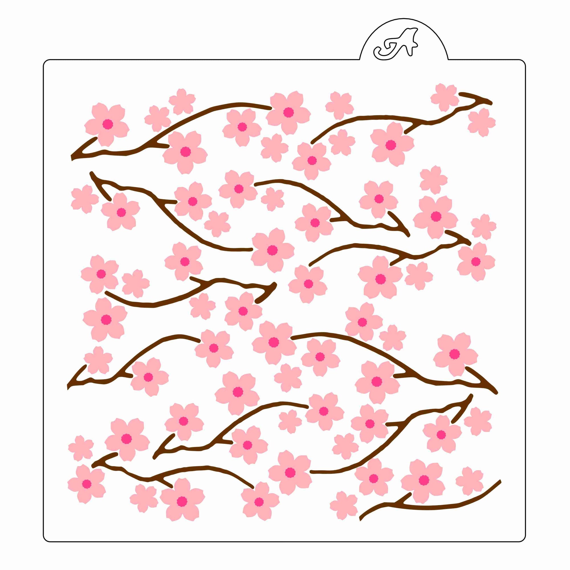 Cherry Blossoms Pattern Stencil Set bakeartstencil