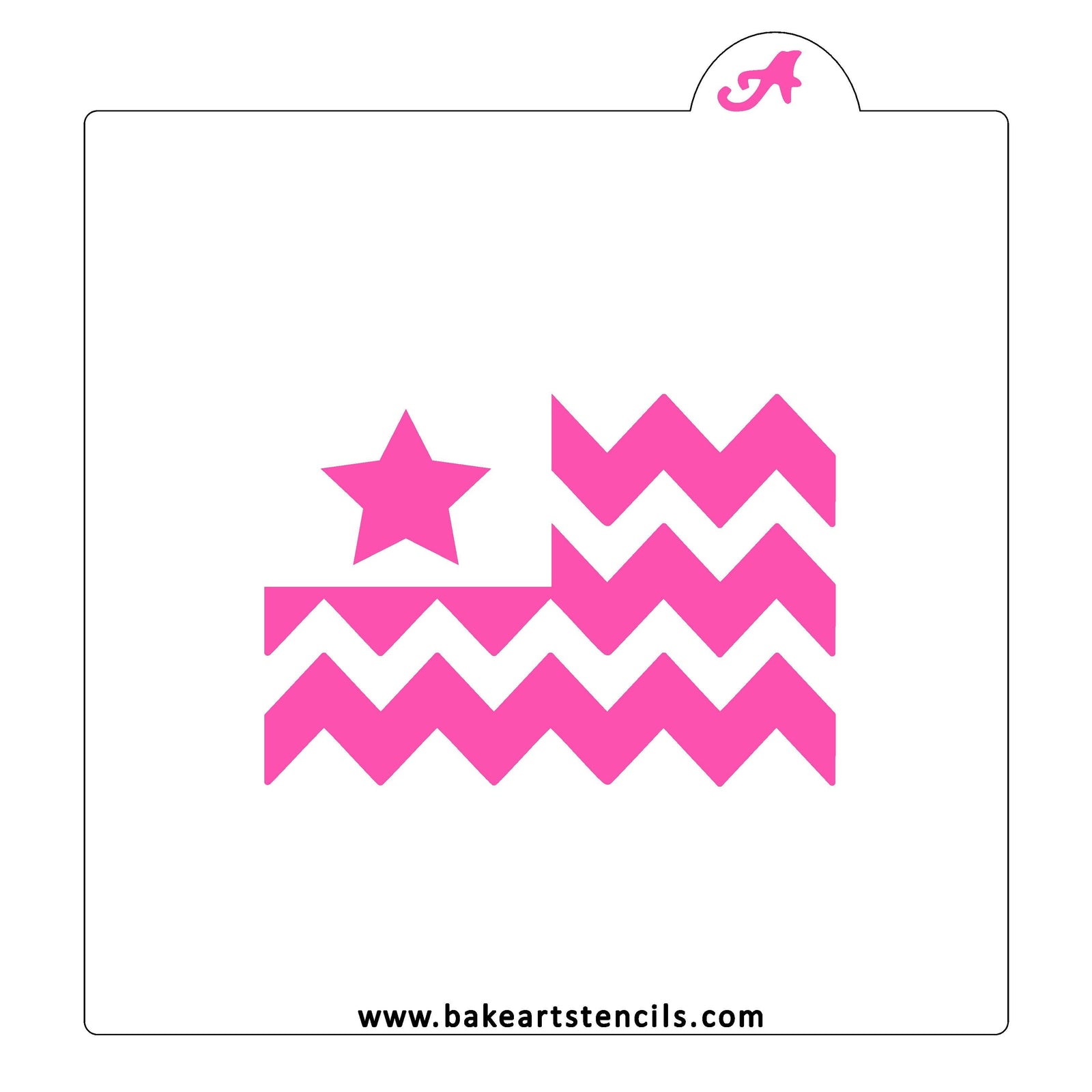 Chevron American Flag Stencil bakeartstencil