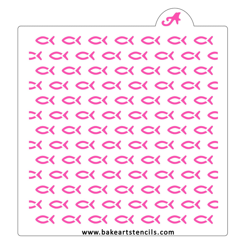 Christian Fish Pattern Stencil - bakeartstencils