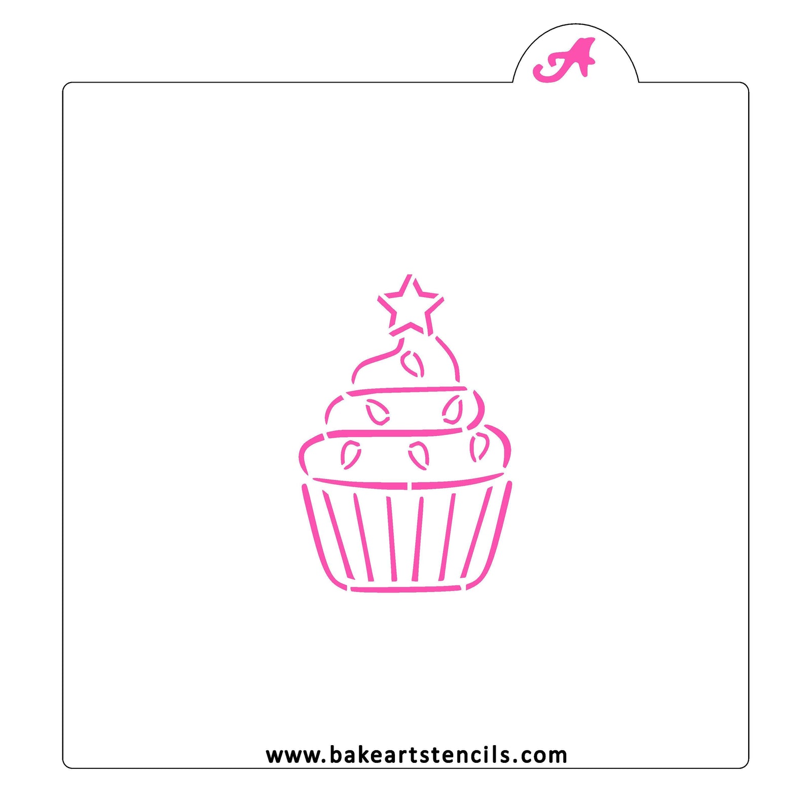 Christmas Cupcake PYO Stencil bakeartstencil