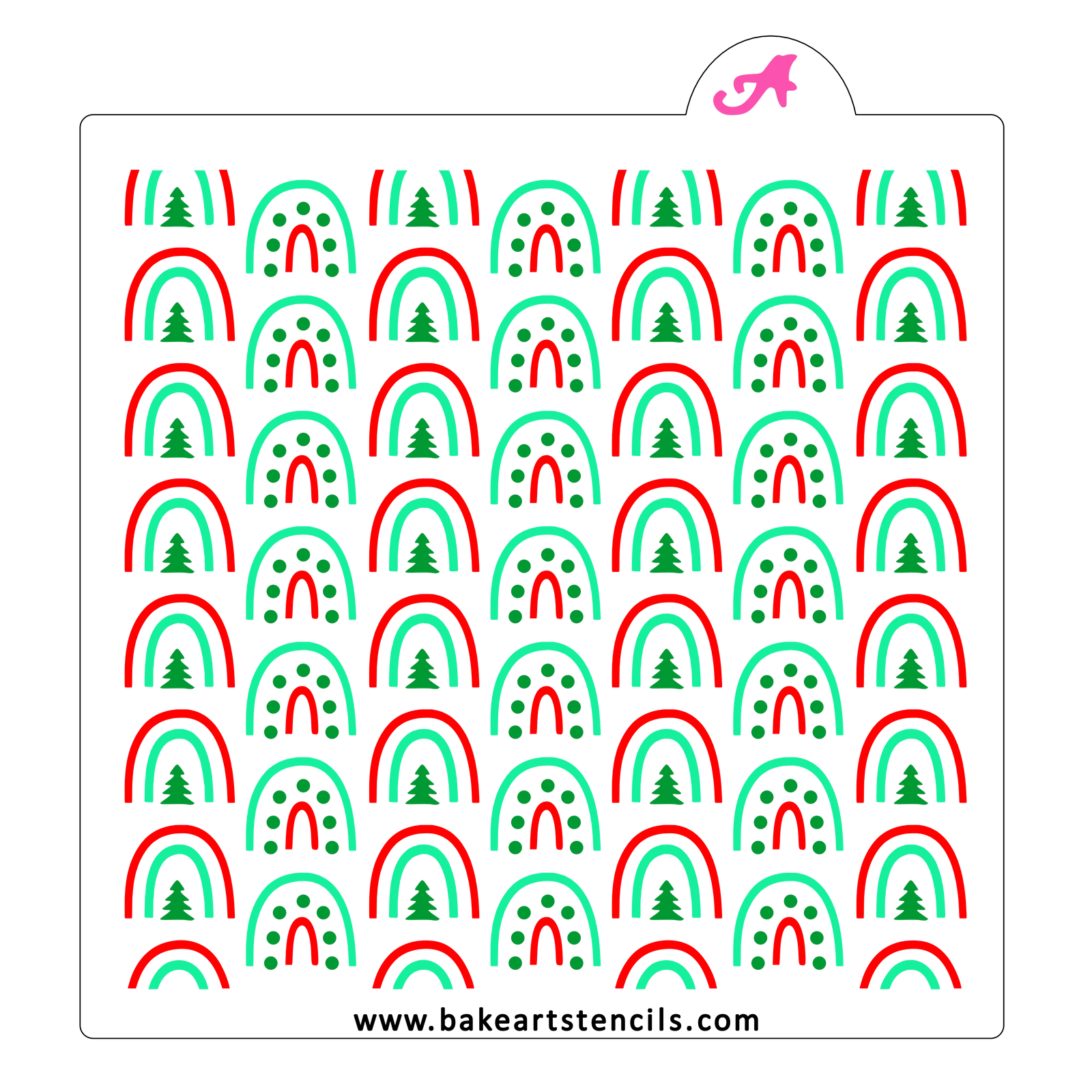 Christmas Rainbows Cookie Stencil Set bakeartstencil
