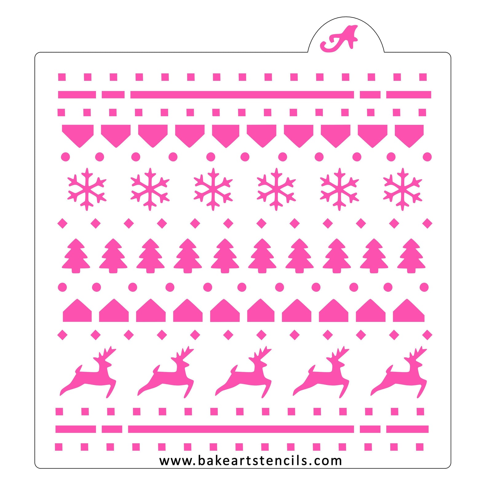 Christmas Sweater Pattern Stencil bakeartstencil