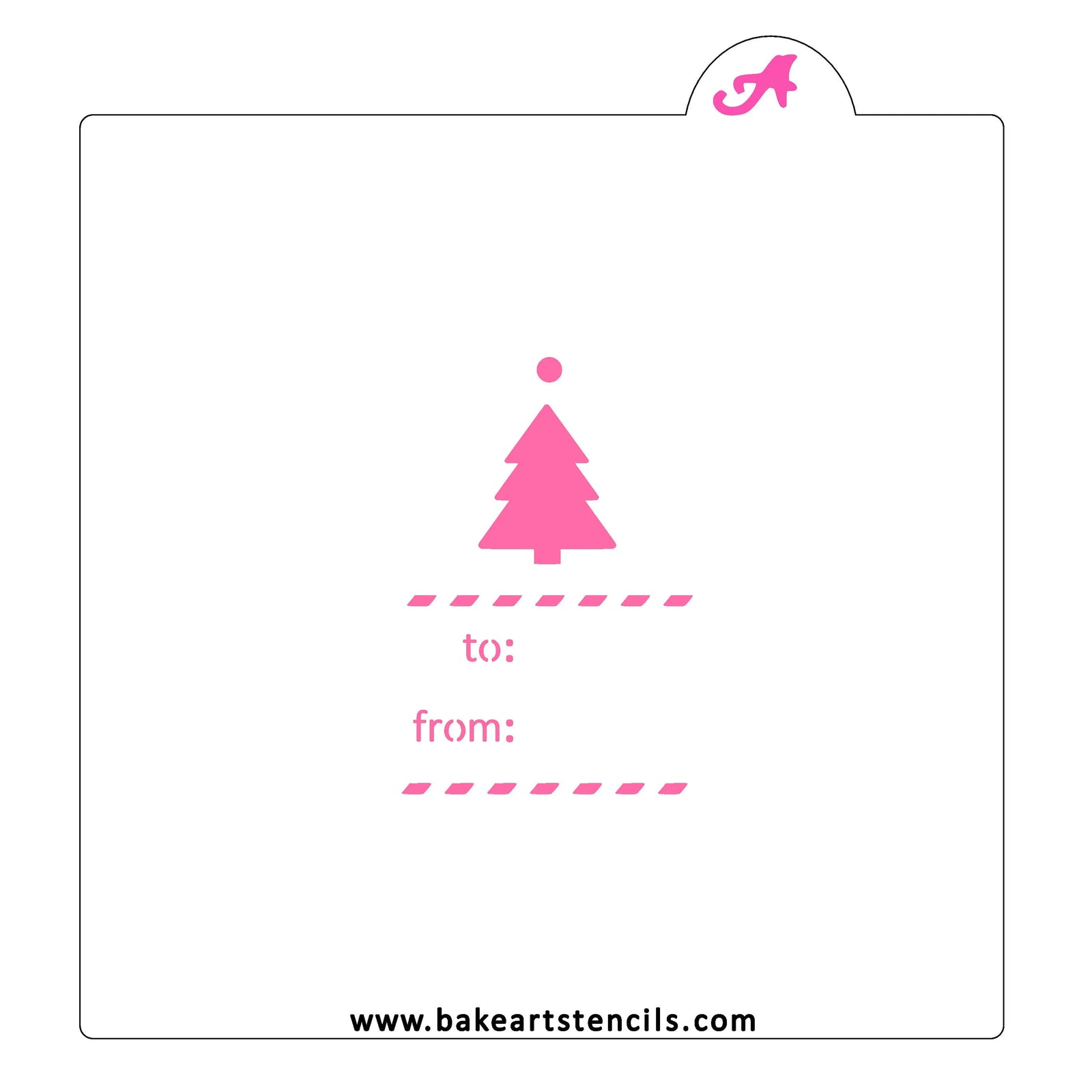 Christmas Tree Gift Tag Stencil bakeartstencil