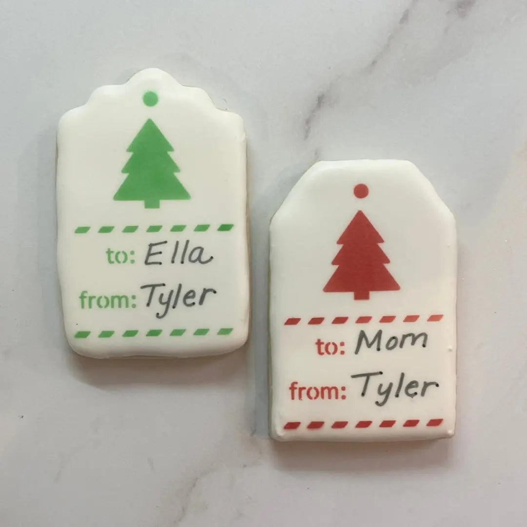 Christmas Tree Gift Tag Stencil bakeartstencil