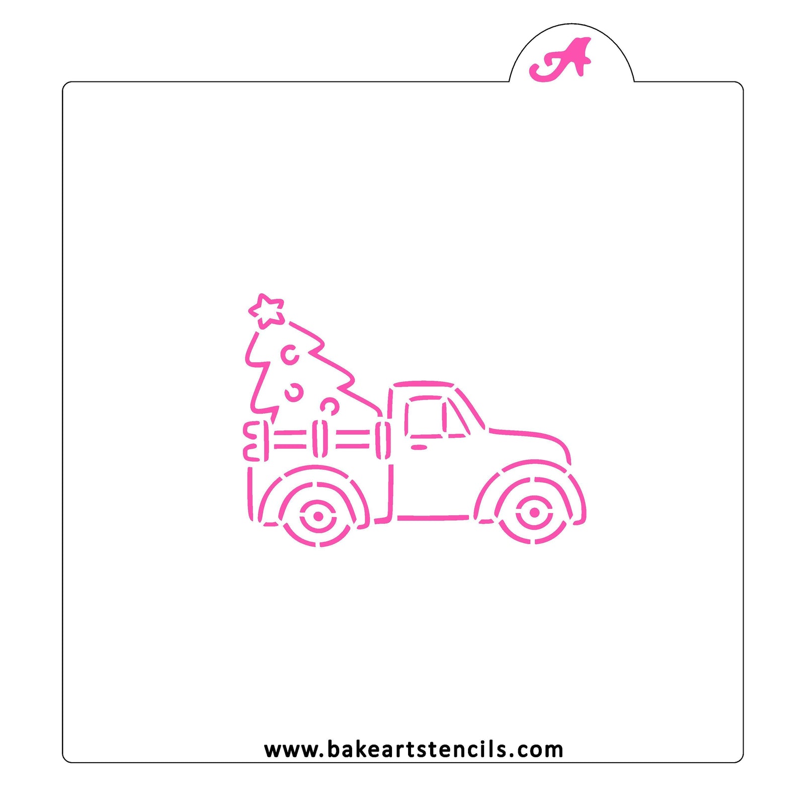 Christmas Truck PYO Cookie Stencil bakeartstencil